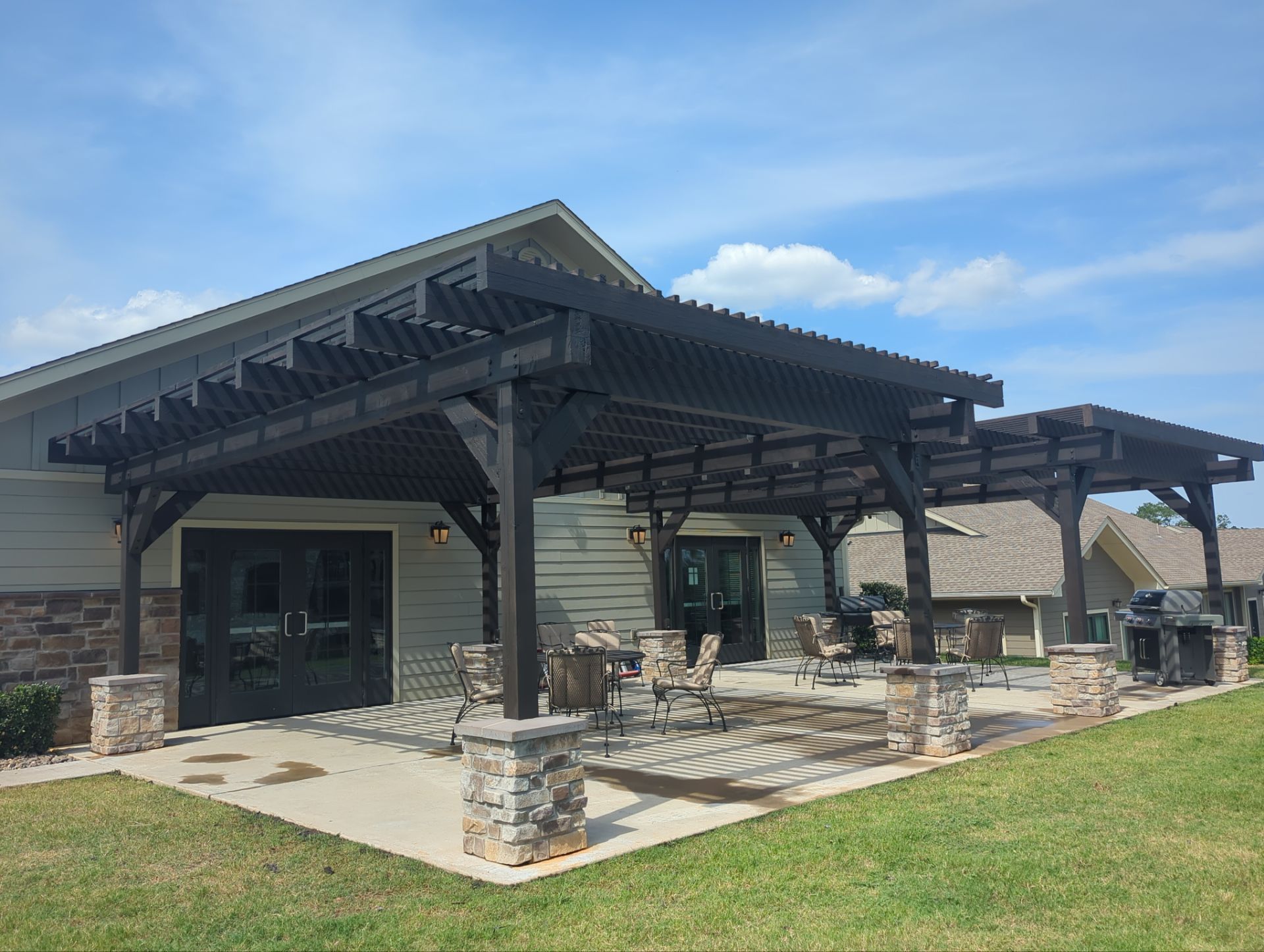 Exterior Painting in Tyler, TX | Front Porch in Elegant Black by Quality Coats Painting