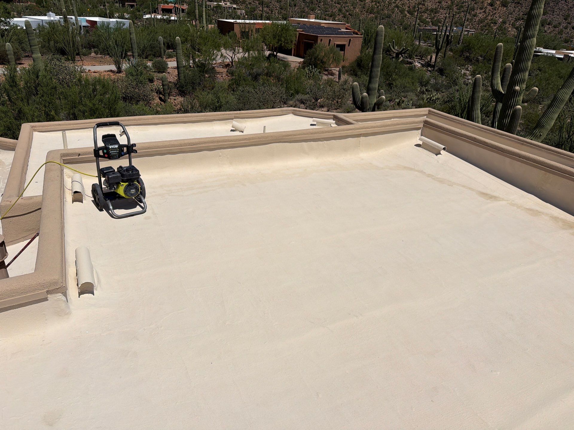 Residential Flat Roof Elastomeric Coating and Restoration in Tucson by West Coast Roofing AZ