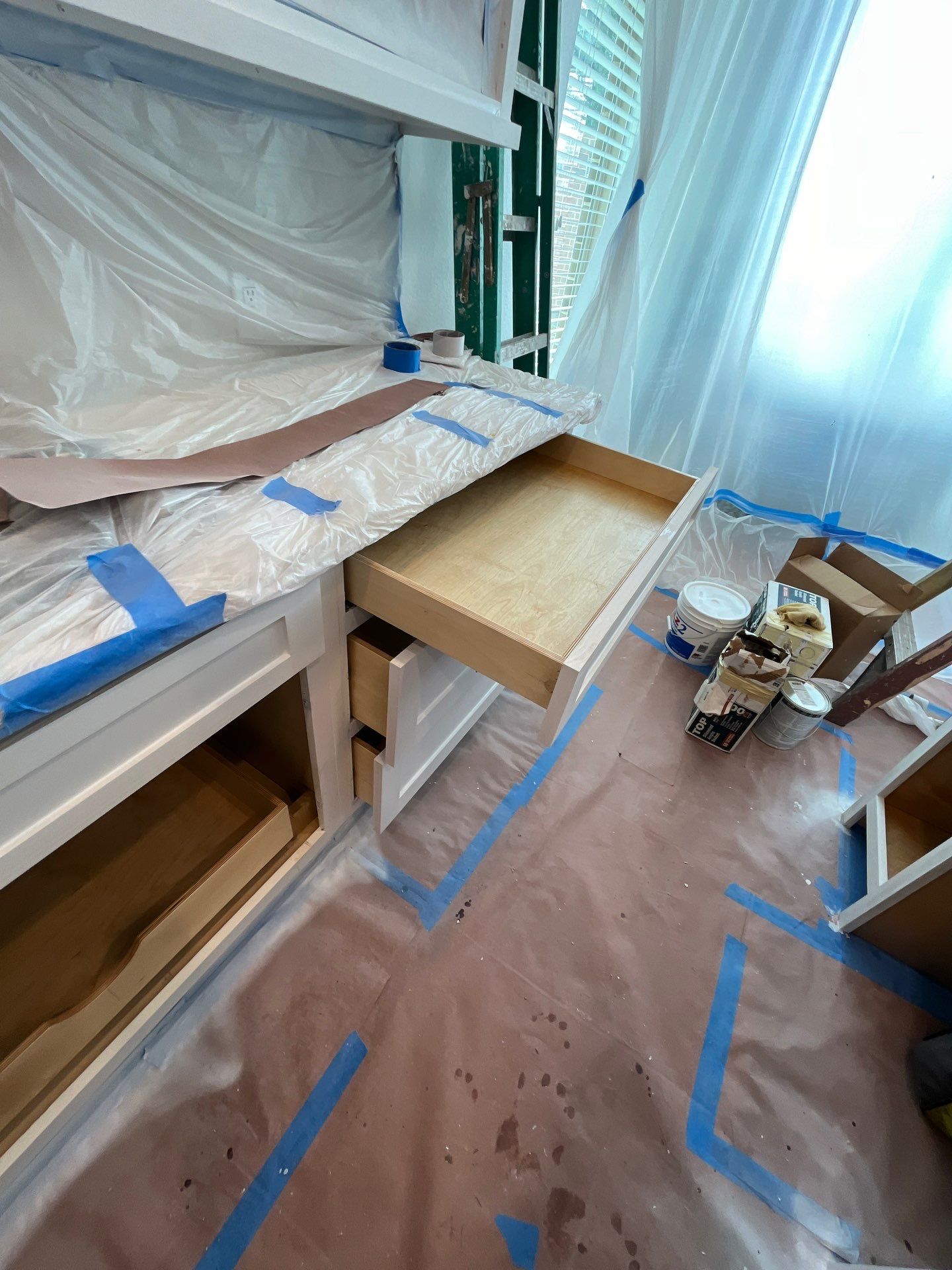 Kitchen Remodel using Water mitigation equipment by L&T General Contractors and Restoration INC