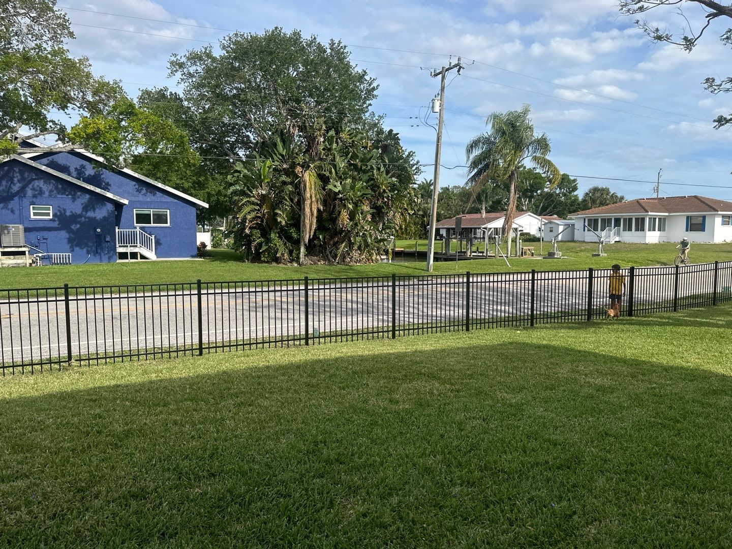 Aluminum Fence Installation using Black 3 Rail Aluminum and Vinyl Privacy Fence  by Asap fence and gates, LLC