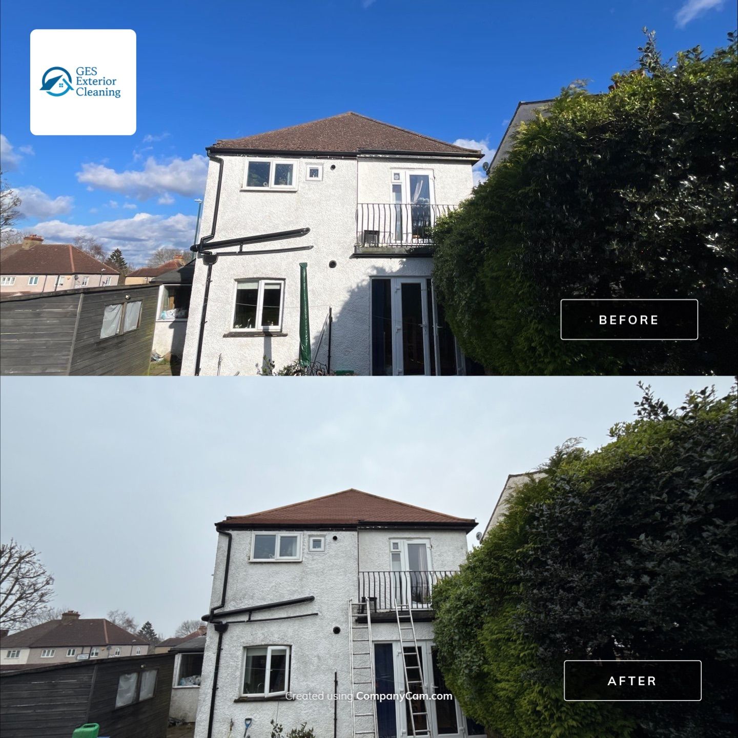 Roof Clean  - Moss Removal - Gutter Clean using Honda 15lpm Low Pressure Washing Machine by Ges Exterior Cleaning ltd