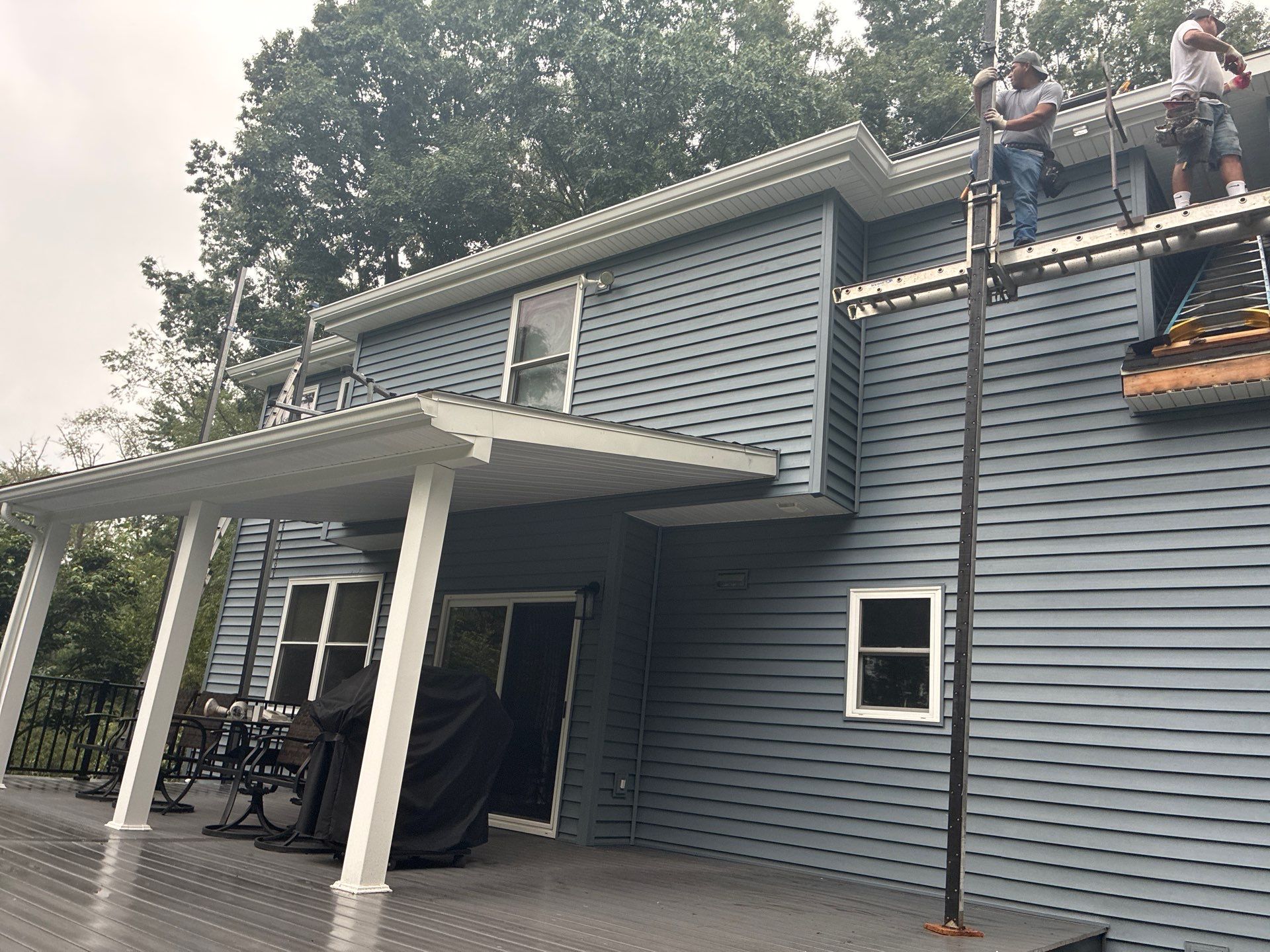 Full House Siding Renovation with English Wedgewood Vinyl in Gibsonia by Ideal Siding Pittsburgh