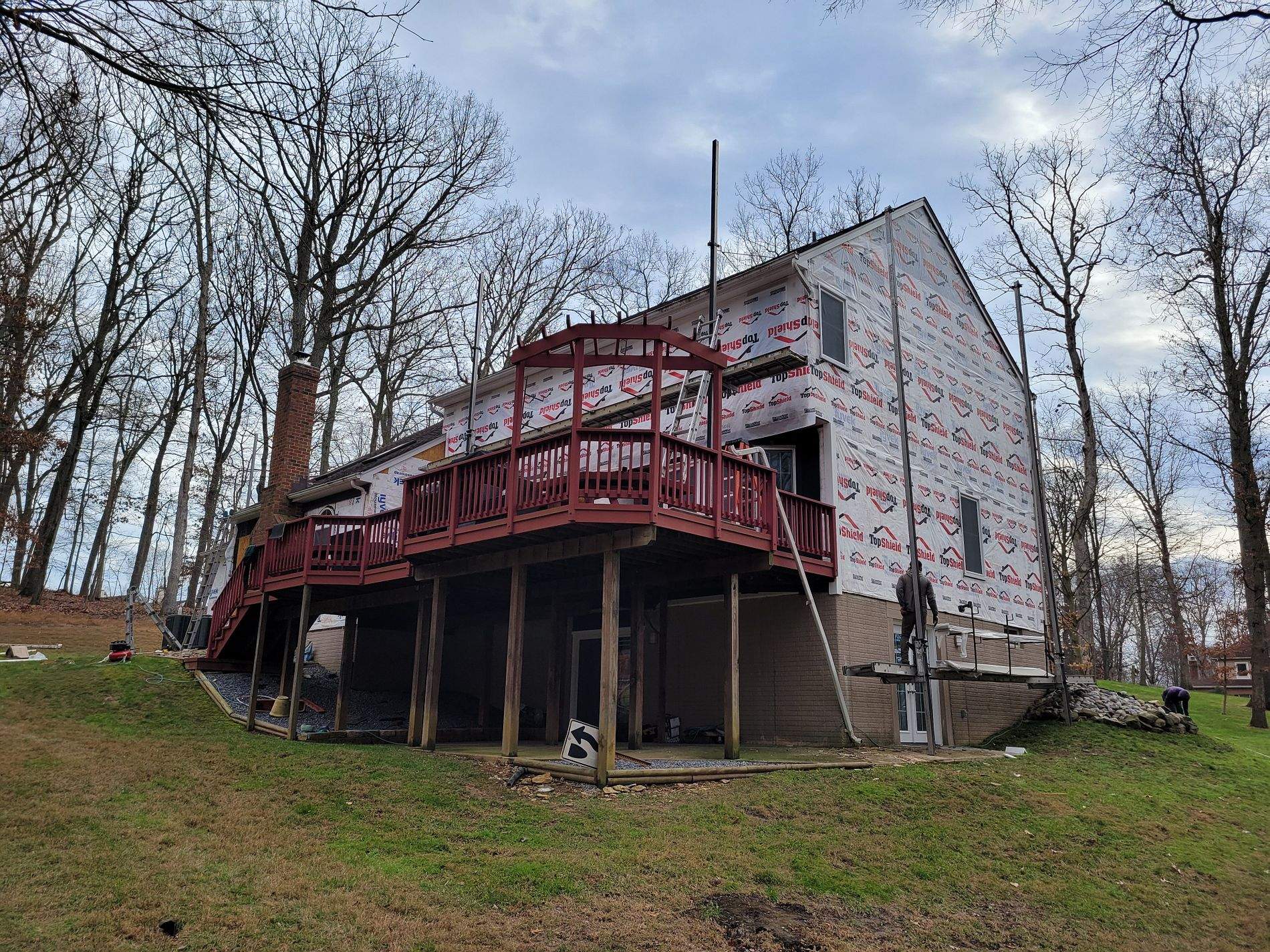 Siding Installation using James Hardie Siding- Cobblestone & Provia Signet Entry Door by Roof Right Inc