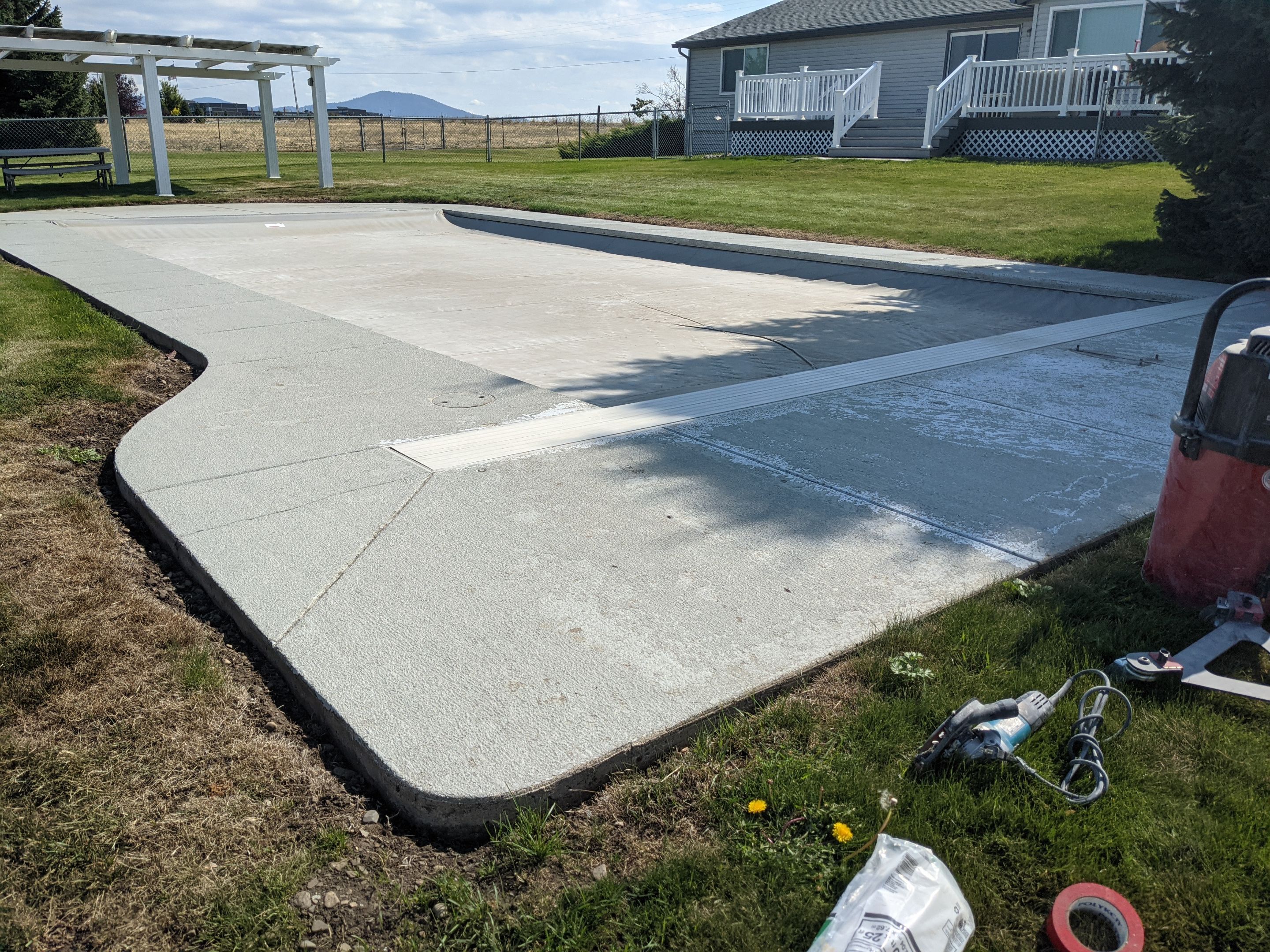 Pool Deck Transformation using Slate Stone by Croc Coatings, LLC