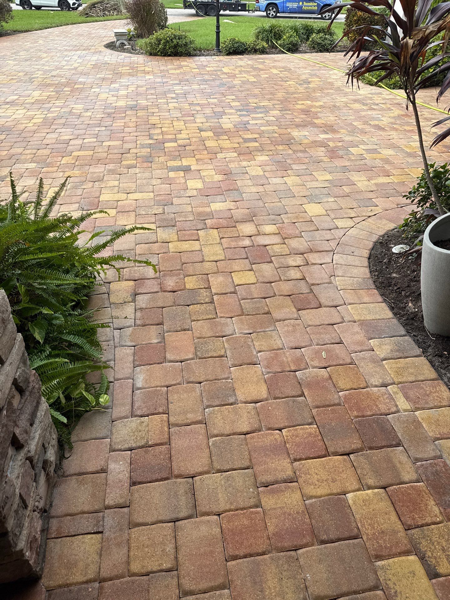 Paver Driveway Cleaning in Winding River Community, Bradenton, FL by Sunshine AquaWash