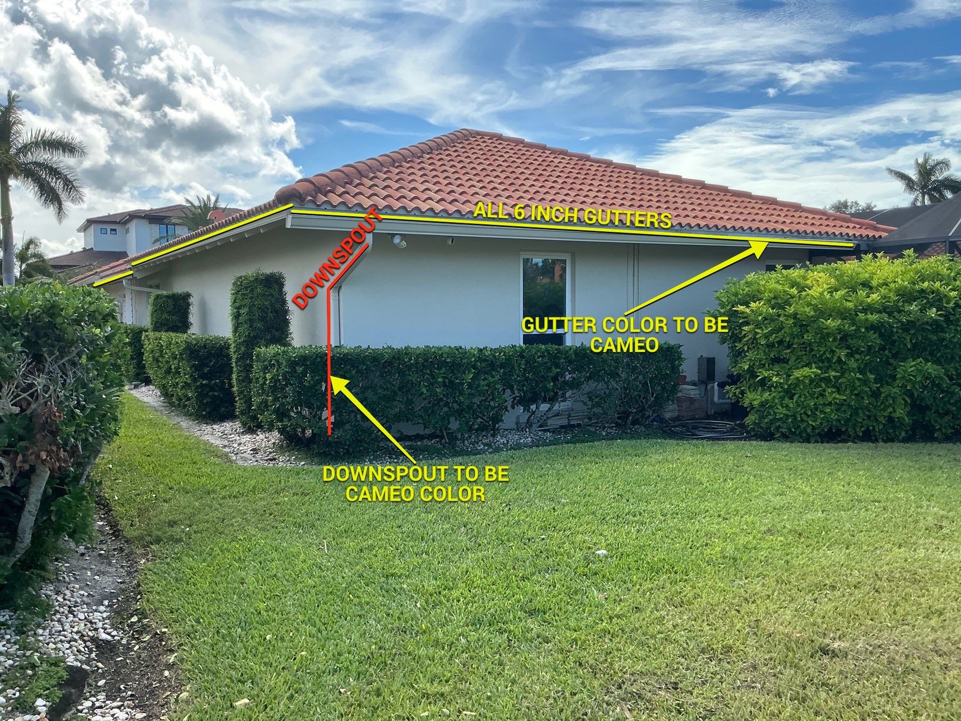 Cameo Gutters using 6 Inch Seamless Gutters in Sarasota FL by Gutter Professors