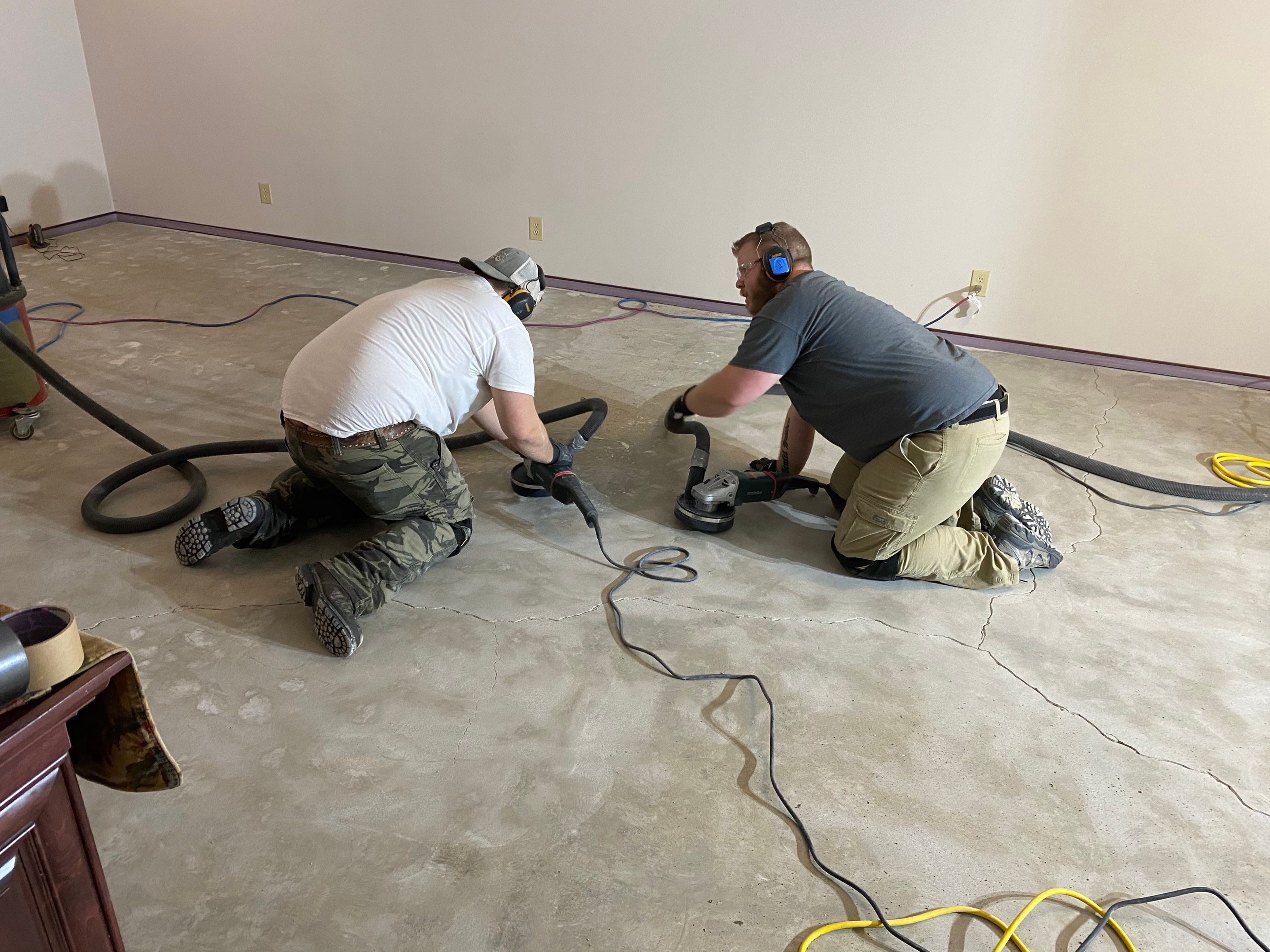 Basement Transformation using Ash Colorway by Croc Coatings, LLC