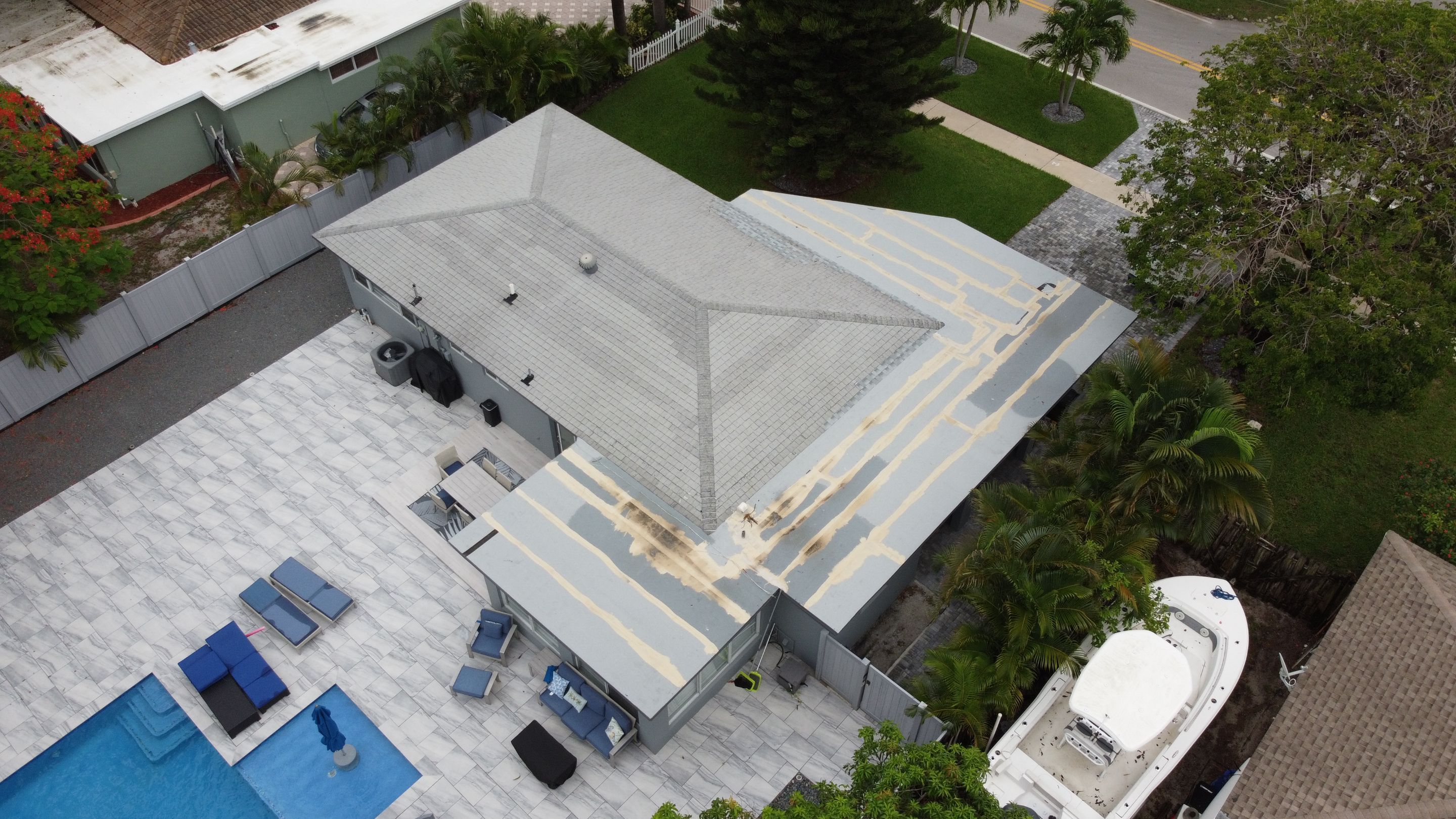 Residential Roofing Installation using 1" Nail strip metal roof by BLUES BROTHERS CONSTRUCTION CORP