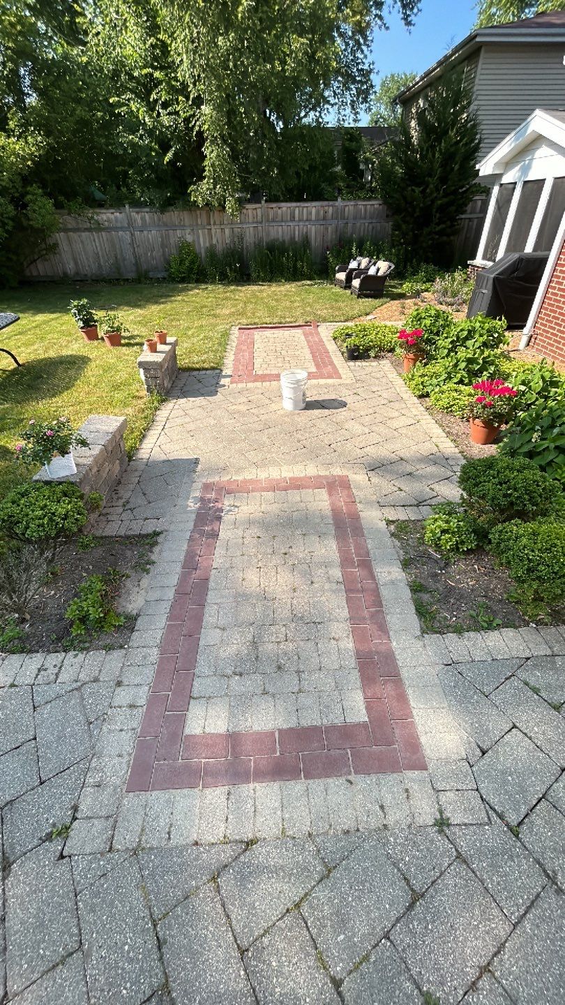 Brick paver clean, sand and seal.  using Surebond SB-1300 by Northern Power Washing LLC.