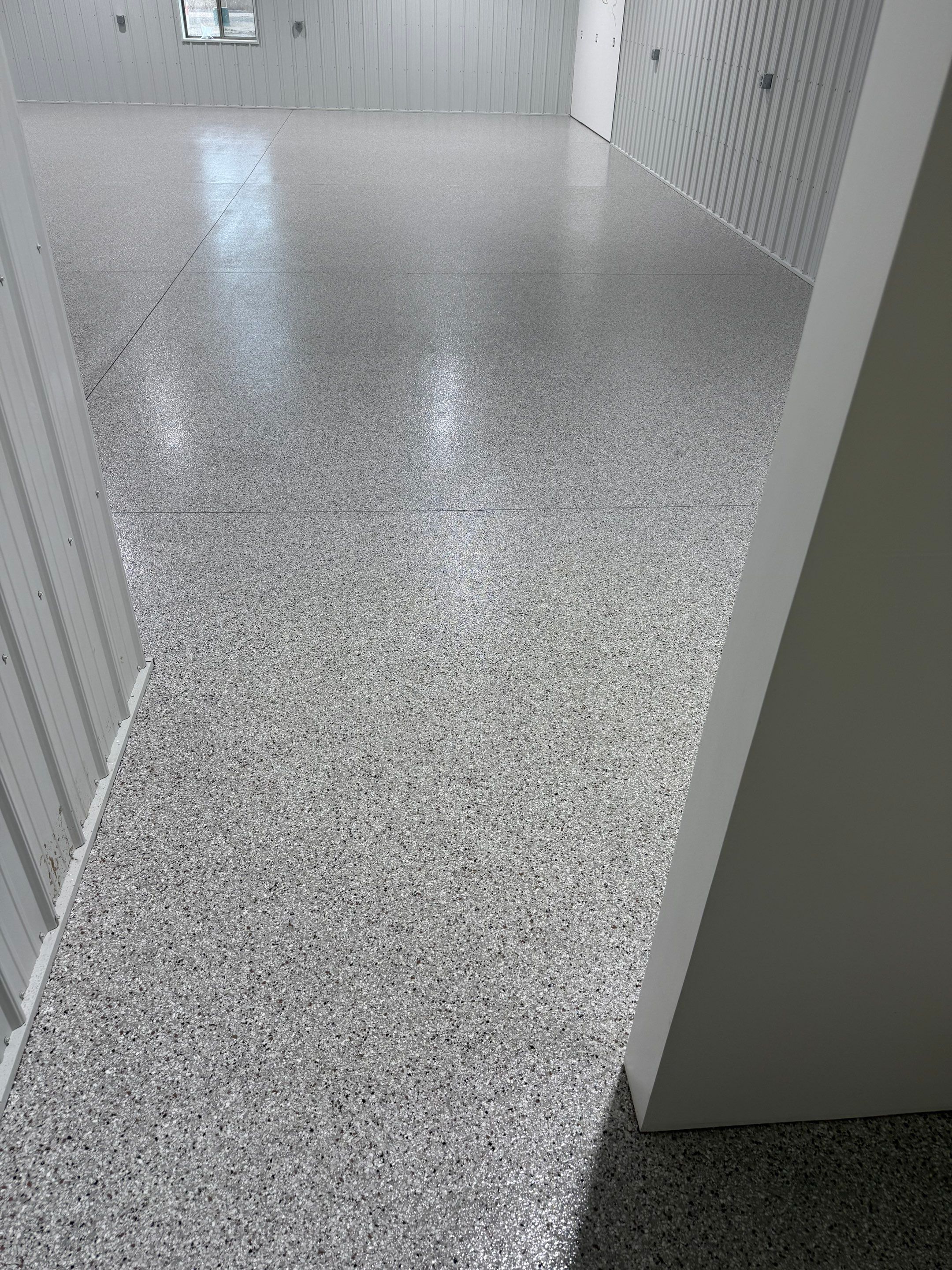 Custom Speckled Floor Coating for Large Montrose Shop by Select Painting, Coatings & Garage Cabinets