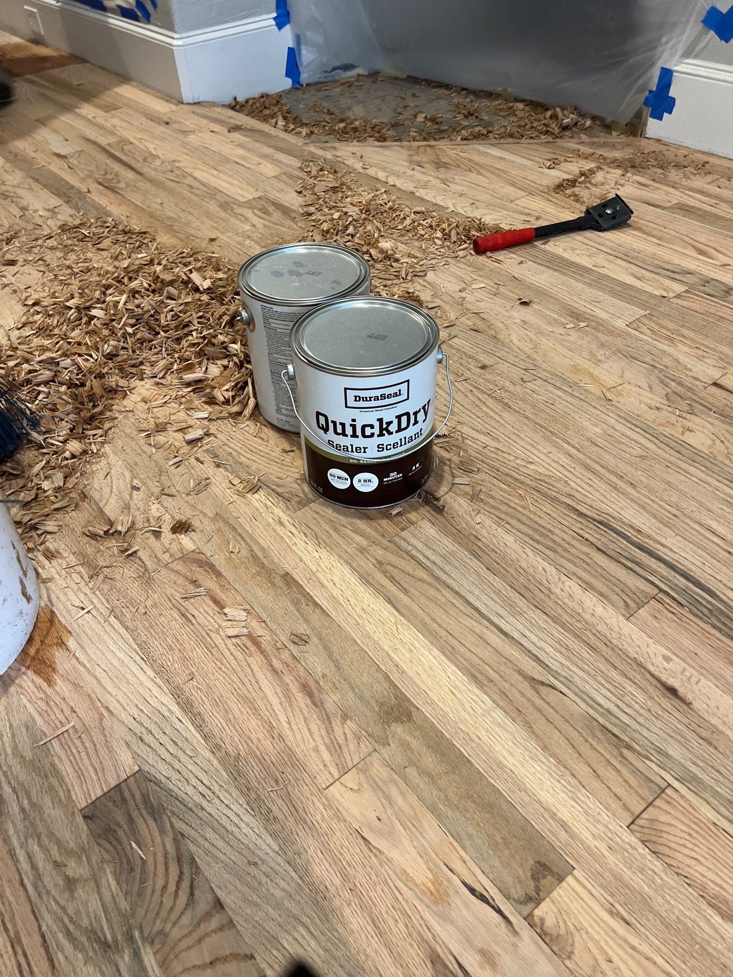 In Progress - Repairing wet Hardwood Floors in Colleyville by Bernard Hardwood Floors