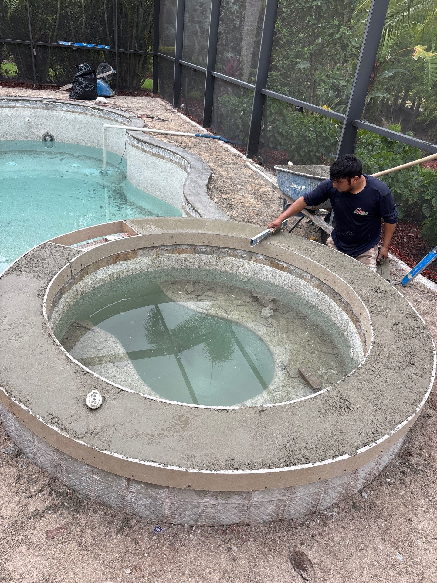 Textured Marble Pool Deck - Bonita National Golf & Country Club by Old Town Pavers Llc