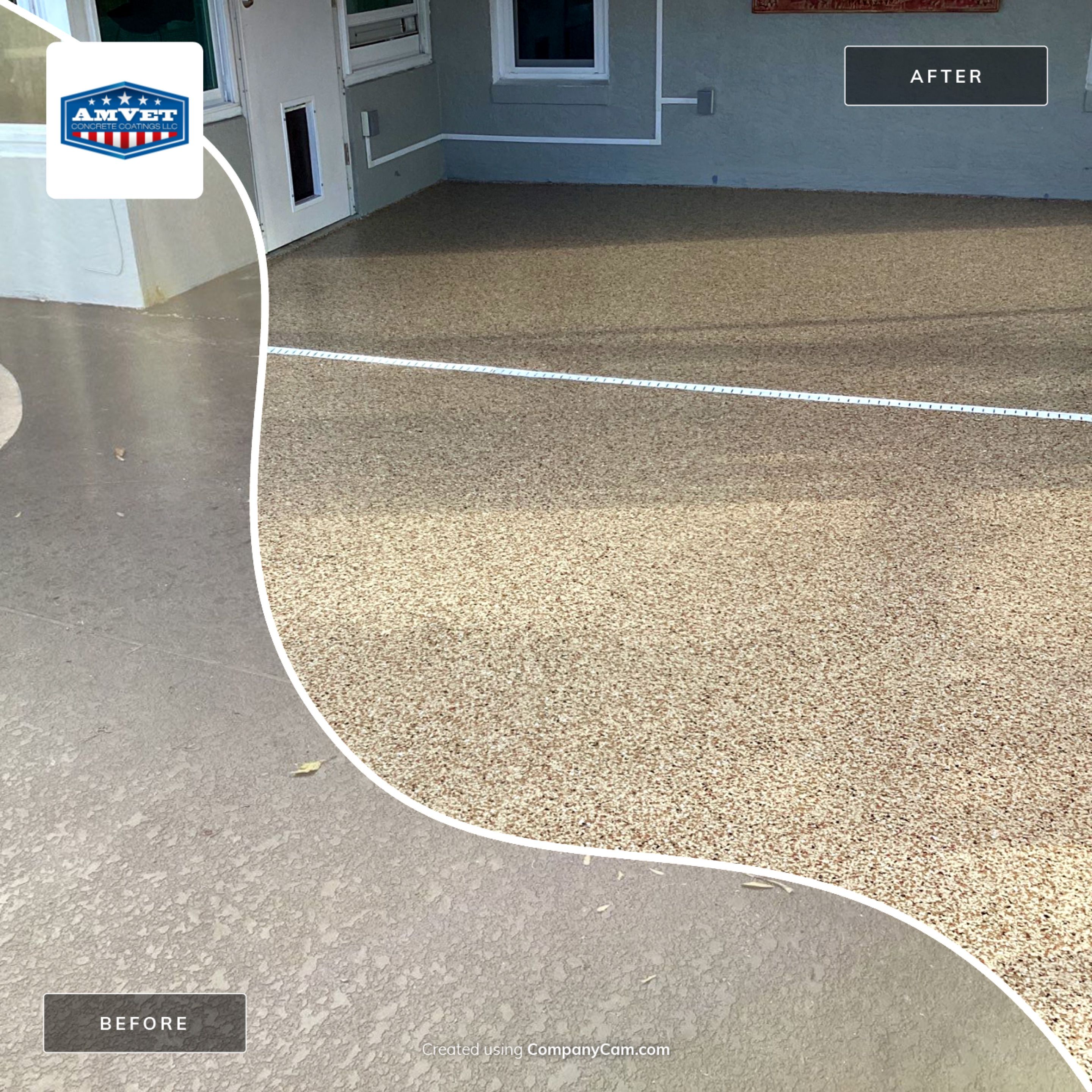 Pool Deck using Pecan by Amvet concrete coatings llc