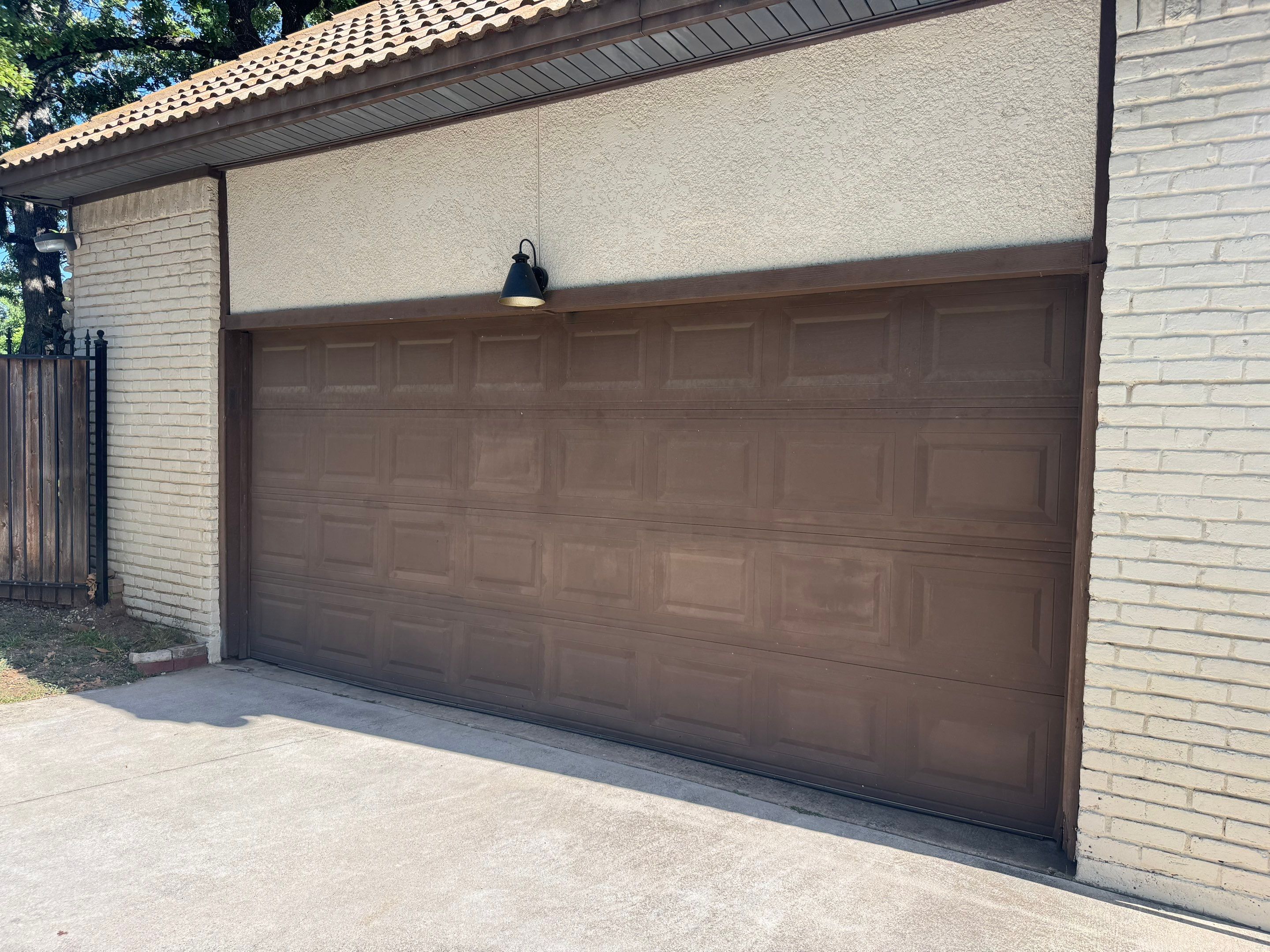Carriage Style Woodtones Garage Door and LiftMaster Installation in Trophy Club by Meadows Garage Doors