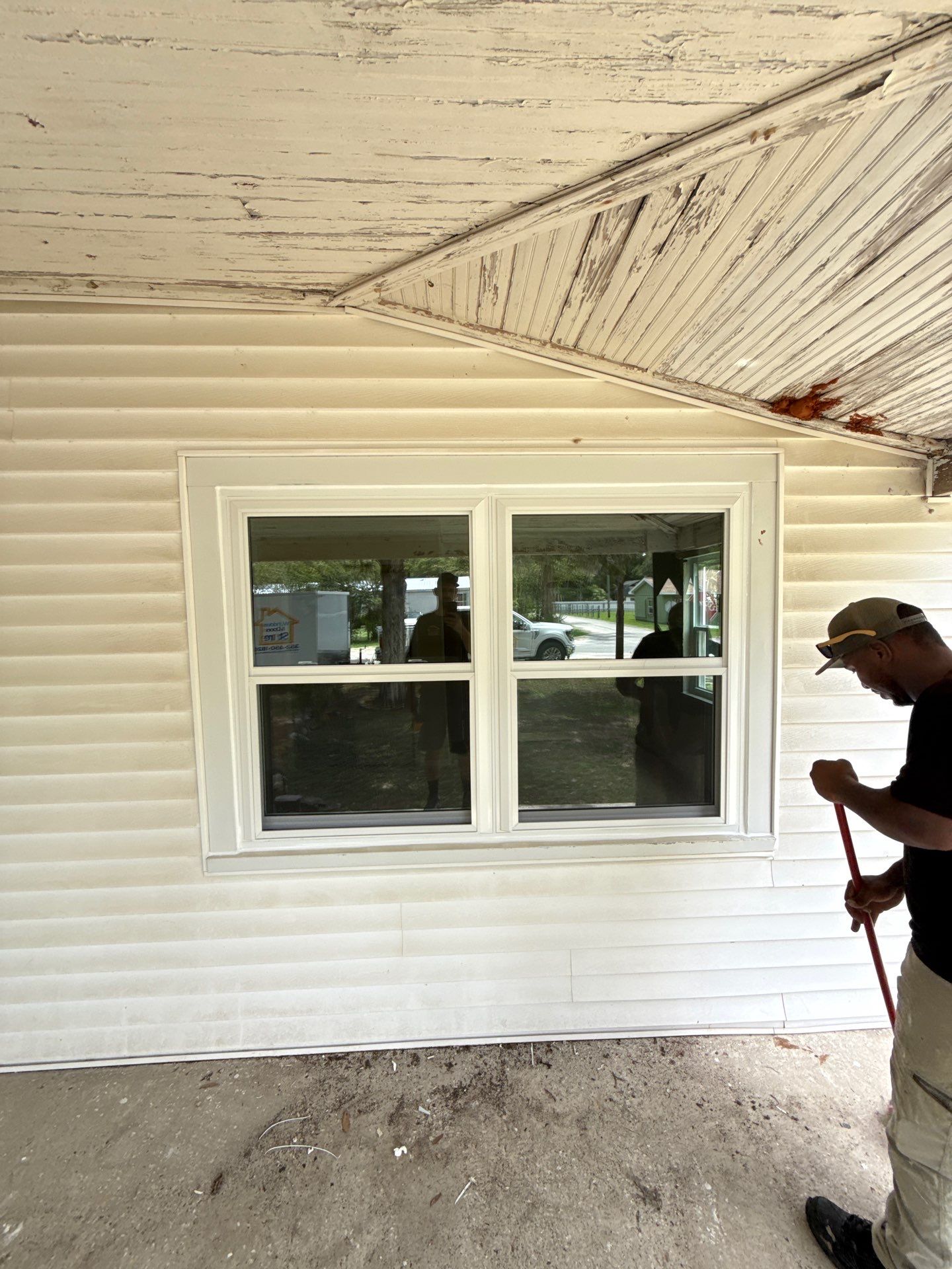 White Vinyl Window Replacement for Residential Home in Williston by Windows & Doors Store