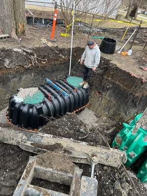 Norweco Singulair Green R3 Septic Installation with LPP Mound
