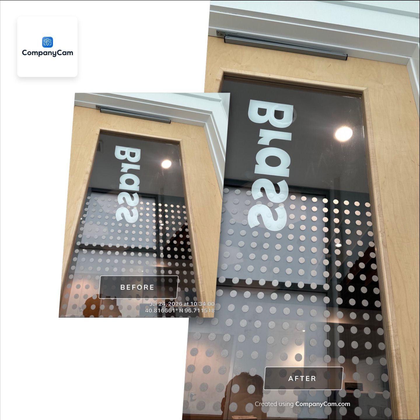 Commercial Interior Flooring and Window Installation in Lincoln by CompanyCam Sales Demo