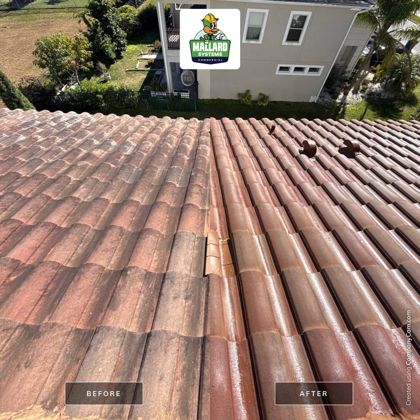 Barrel Tile Roof Cleaning by Mallard Systems