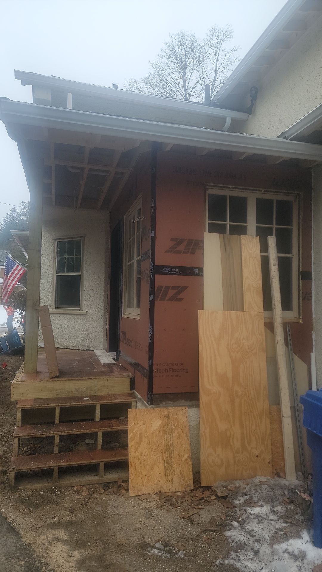 In progress: Exterior renovation in Wellesley MA by UBrothers Construction