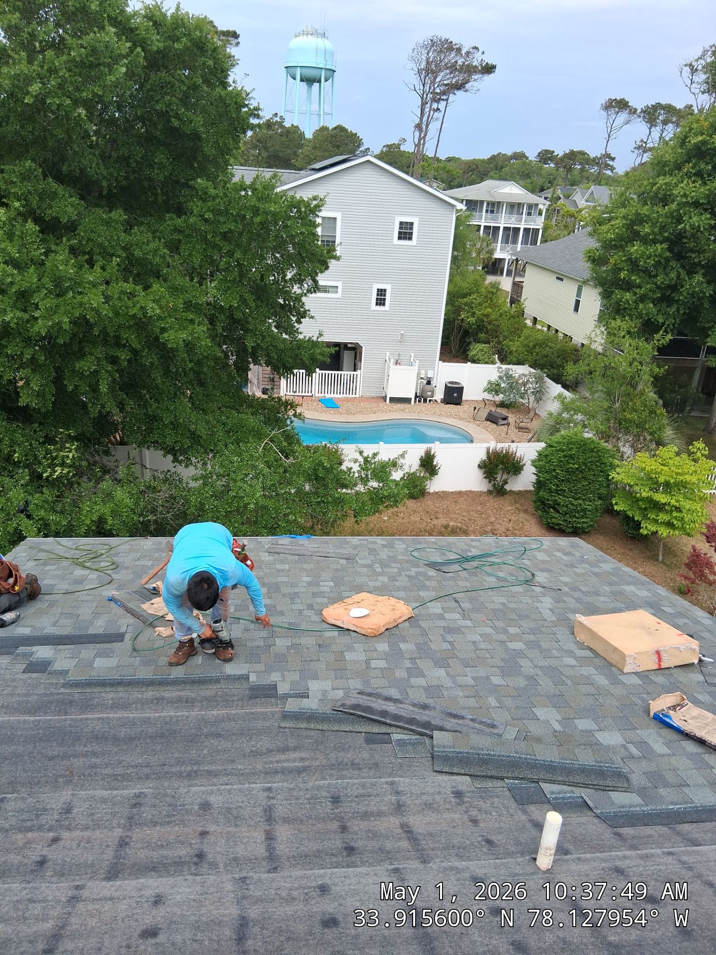 Fortified Roof Replacement in Oak Island by Roofing Contractors Wilmington using Landmark Pro Georgetown Gray by RGR Construction and Roofing, LLC