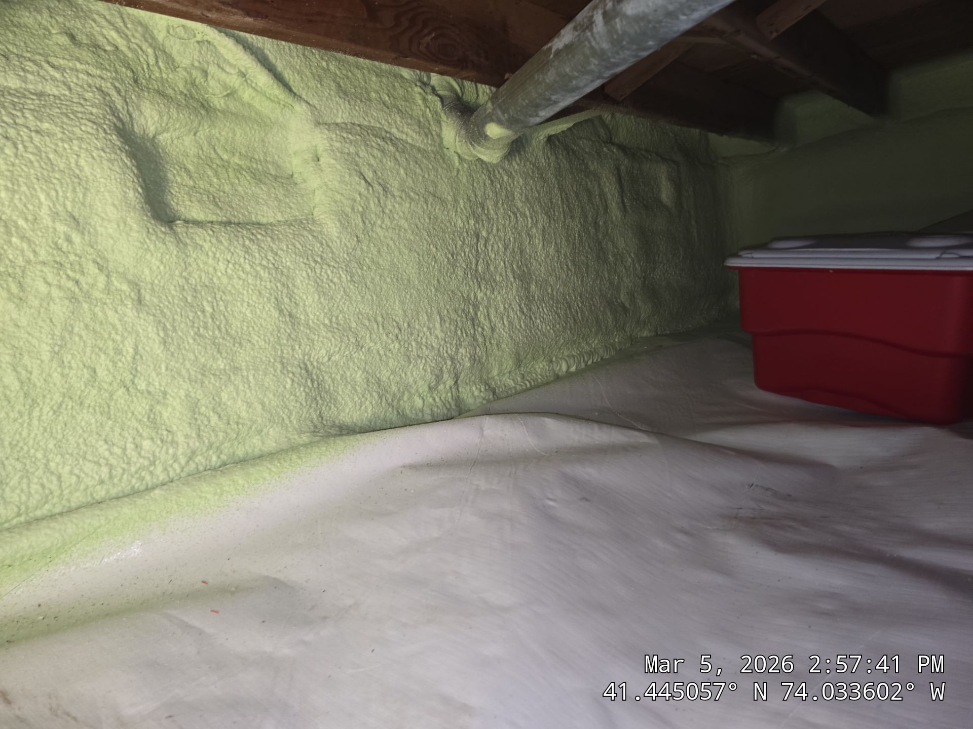 Attic Insulation using open cell spray foam by NYS Foam & Energy