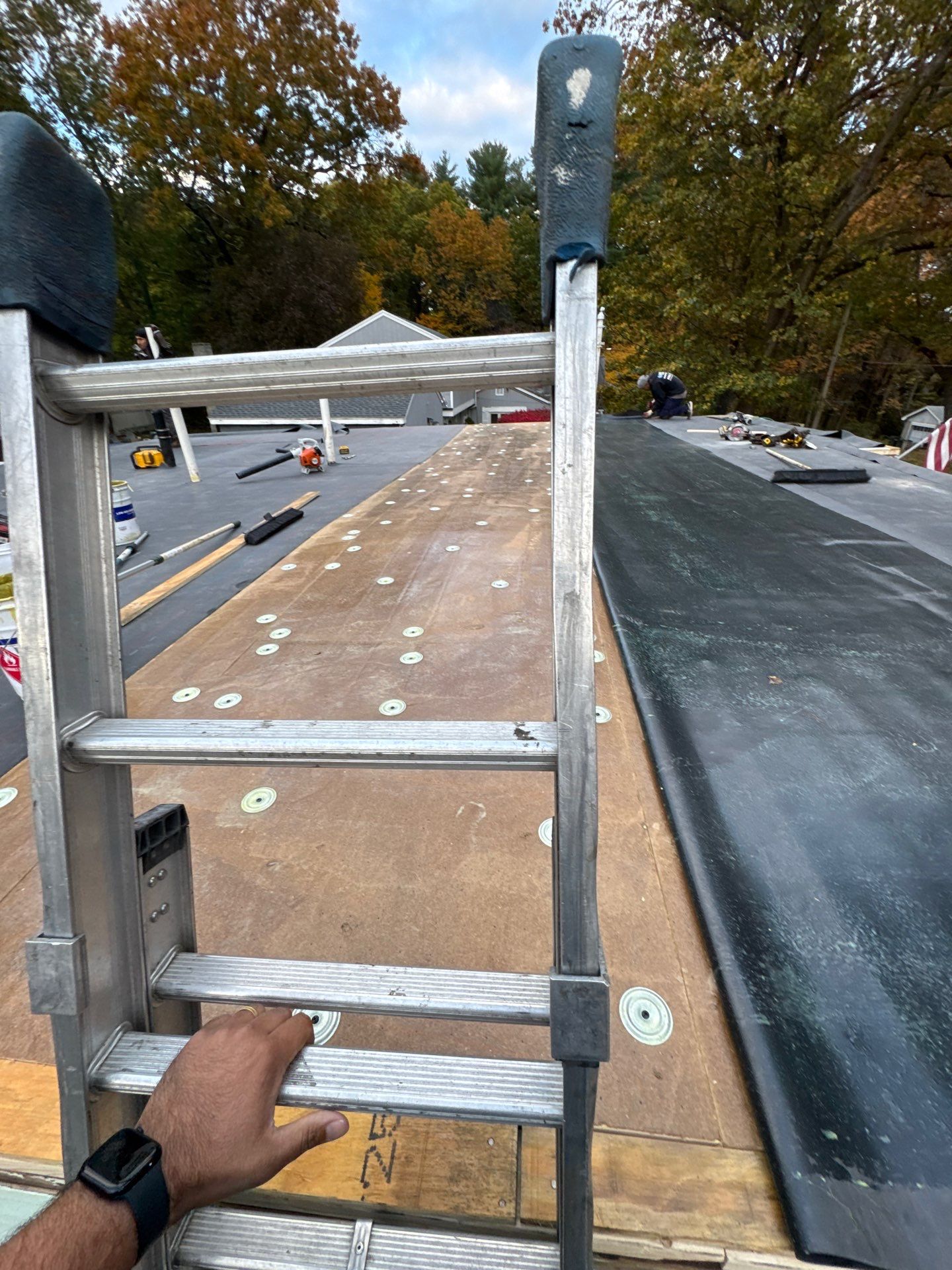 Westford EPDM Flat Roof with Gutter & Soffit/Fascia Replacement by Mighty Dog Roofing of Greater Middlesex County