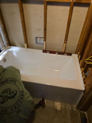 Shower Tub Installation with Underground Plumbing