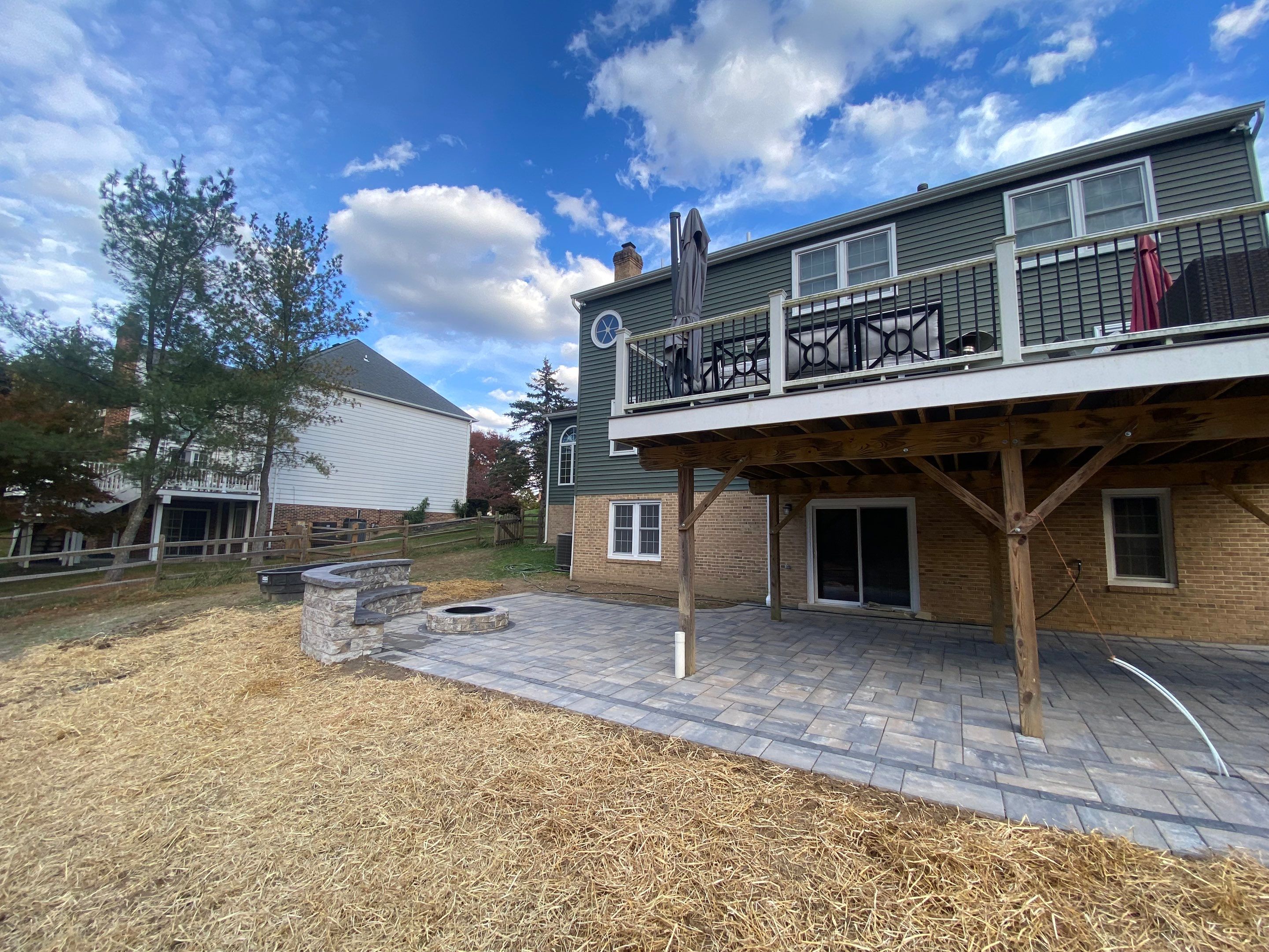 Backyard Transformation using Techo-Bloc Pavers by The Smet Companies, LLC