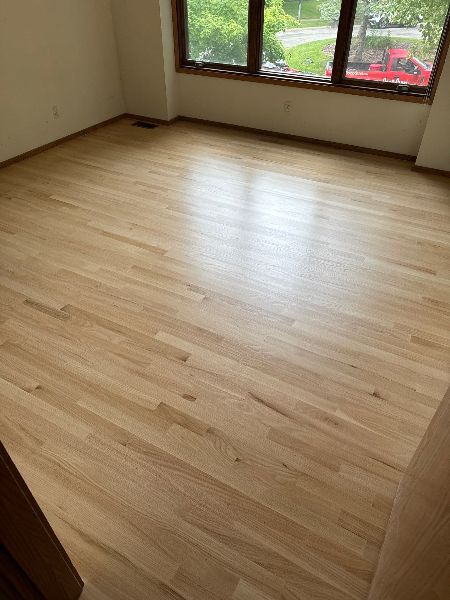 Hardwood flooring sanding using 2 1/4" Red oak flooring by Ann Arbor Hardwoods