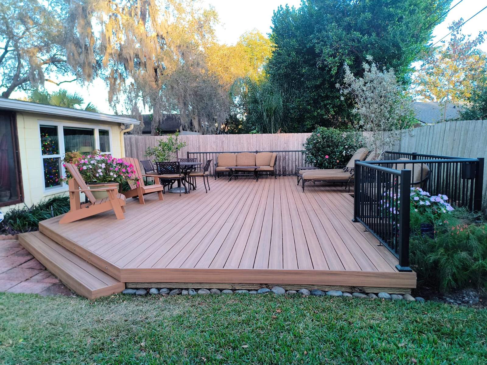 Luxury Multi-Level Deck | Deckorators Voyage Mineral-Based Composite by Orlando pergolas