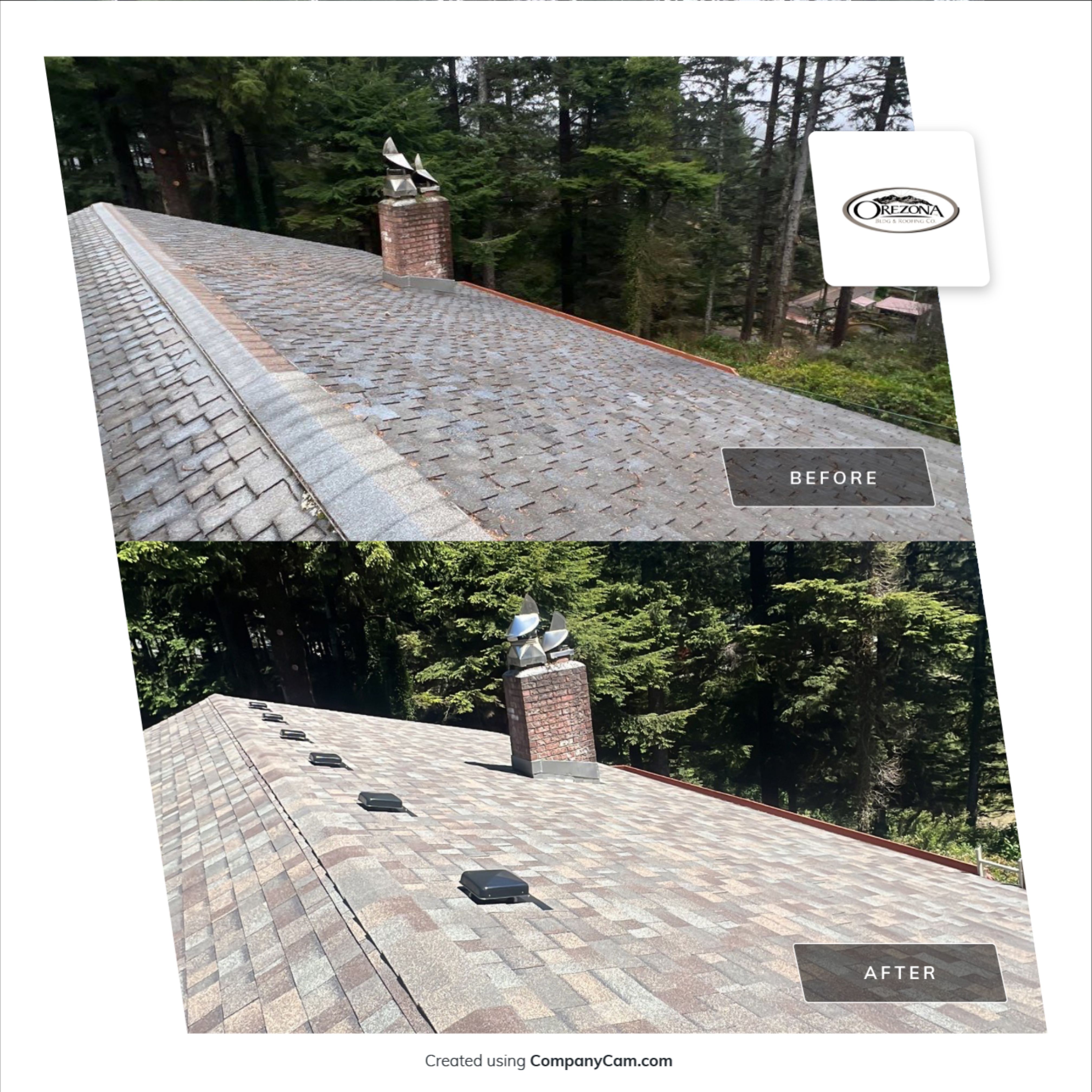 Residential Roofing Installation using Malarkey Highlander with GAF 60mil TPO by Orezona Building & Roofing Company, Inc.