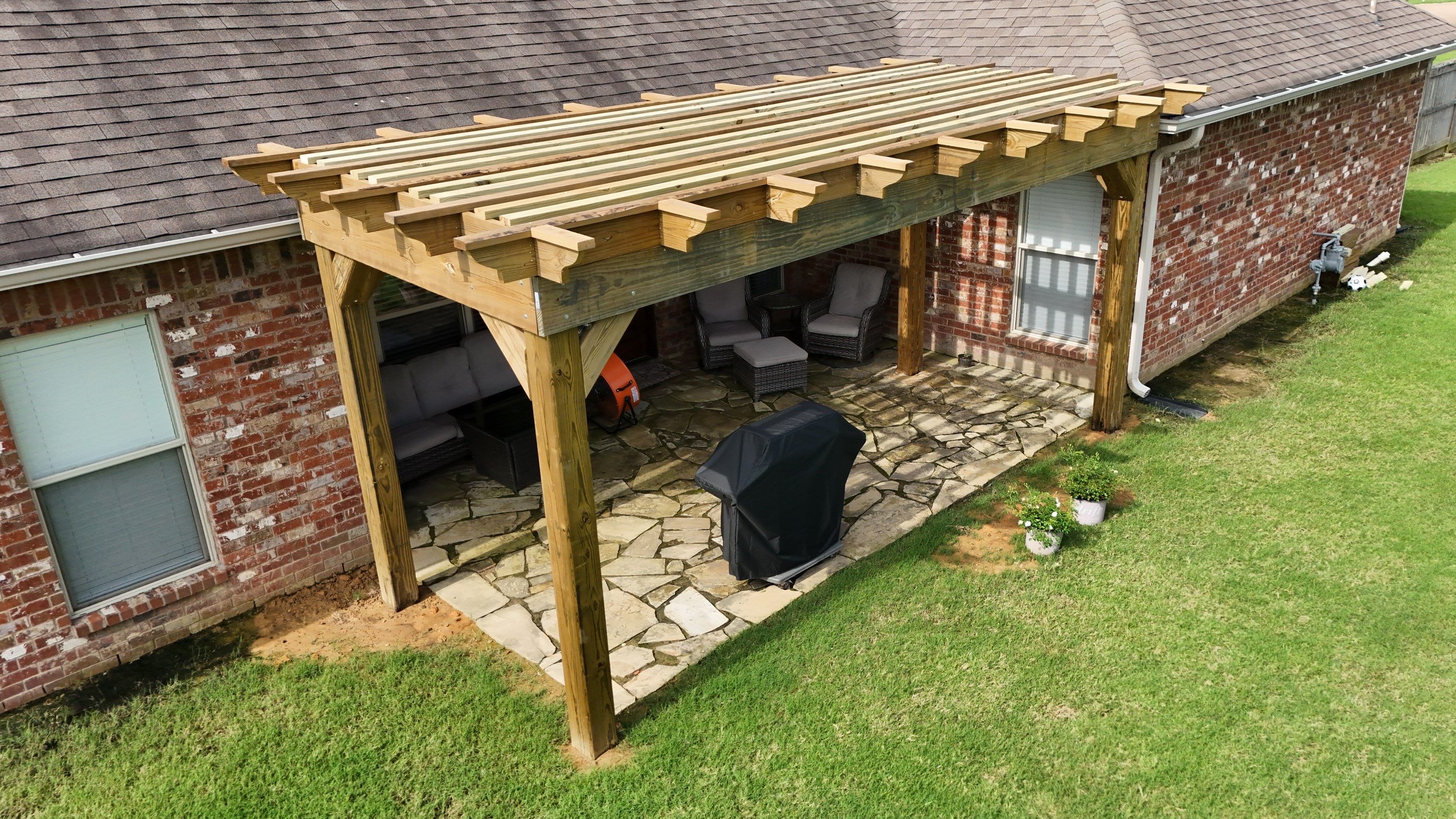 Pergola using Treated Pine by Roberson Construction LLC