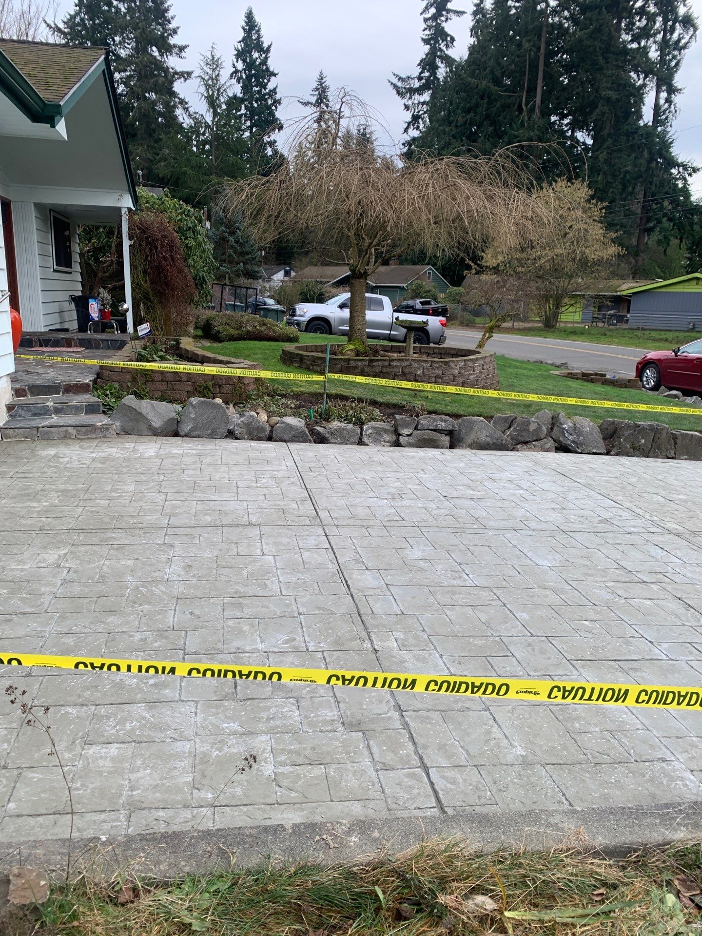 Stamped Concrete Patio and Driveway | Edmonds  by Jireh Asphalt & Concrete Inc 