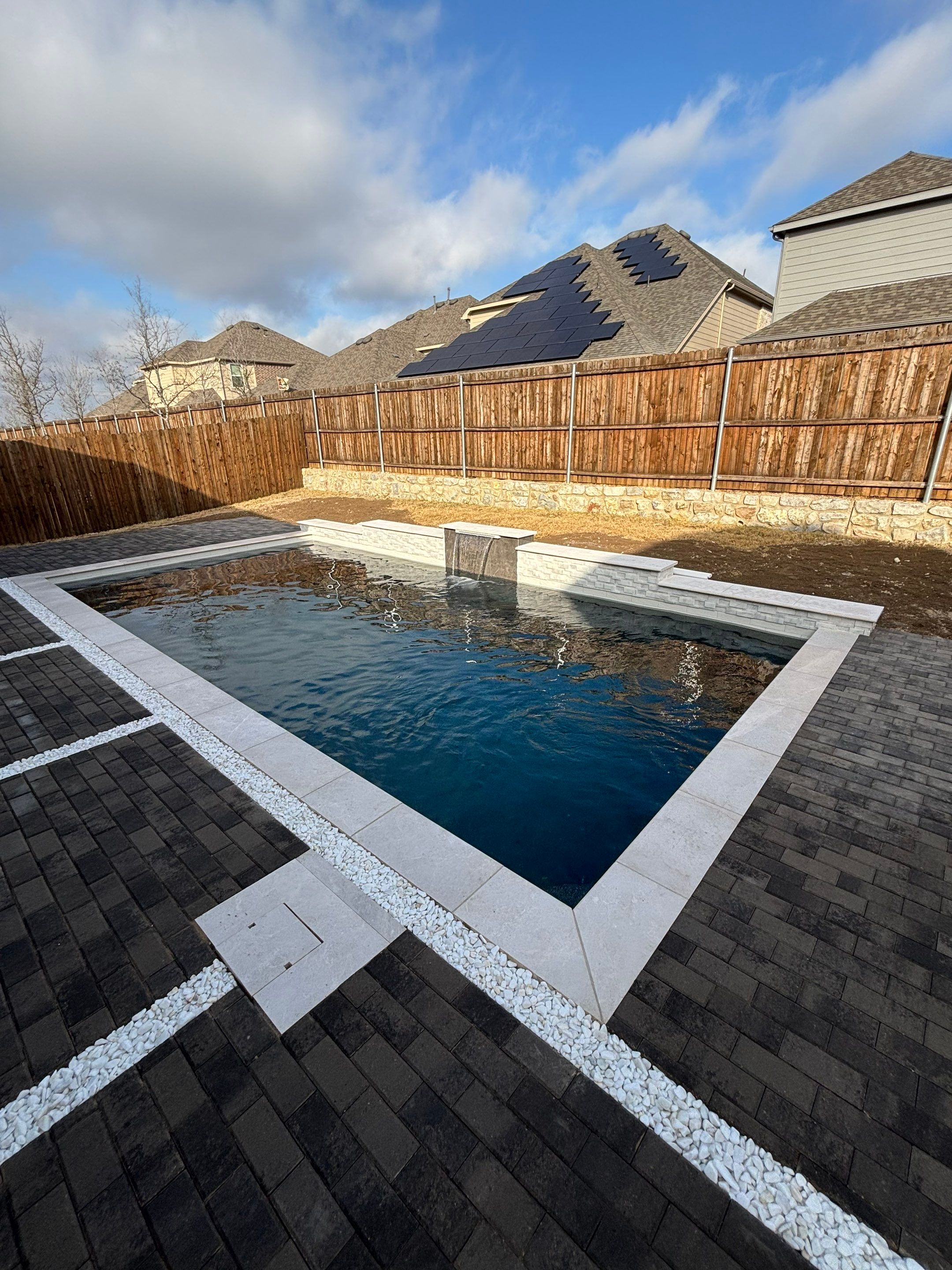 Geometric Pool with Pavers by Pinnacle Pools and Spas - DFW