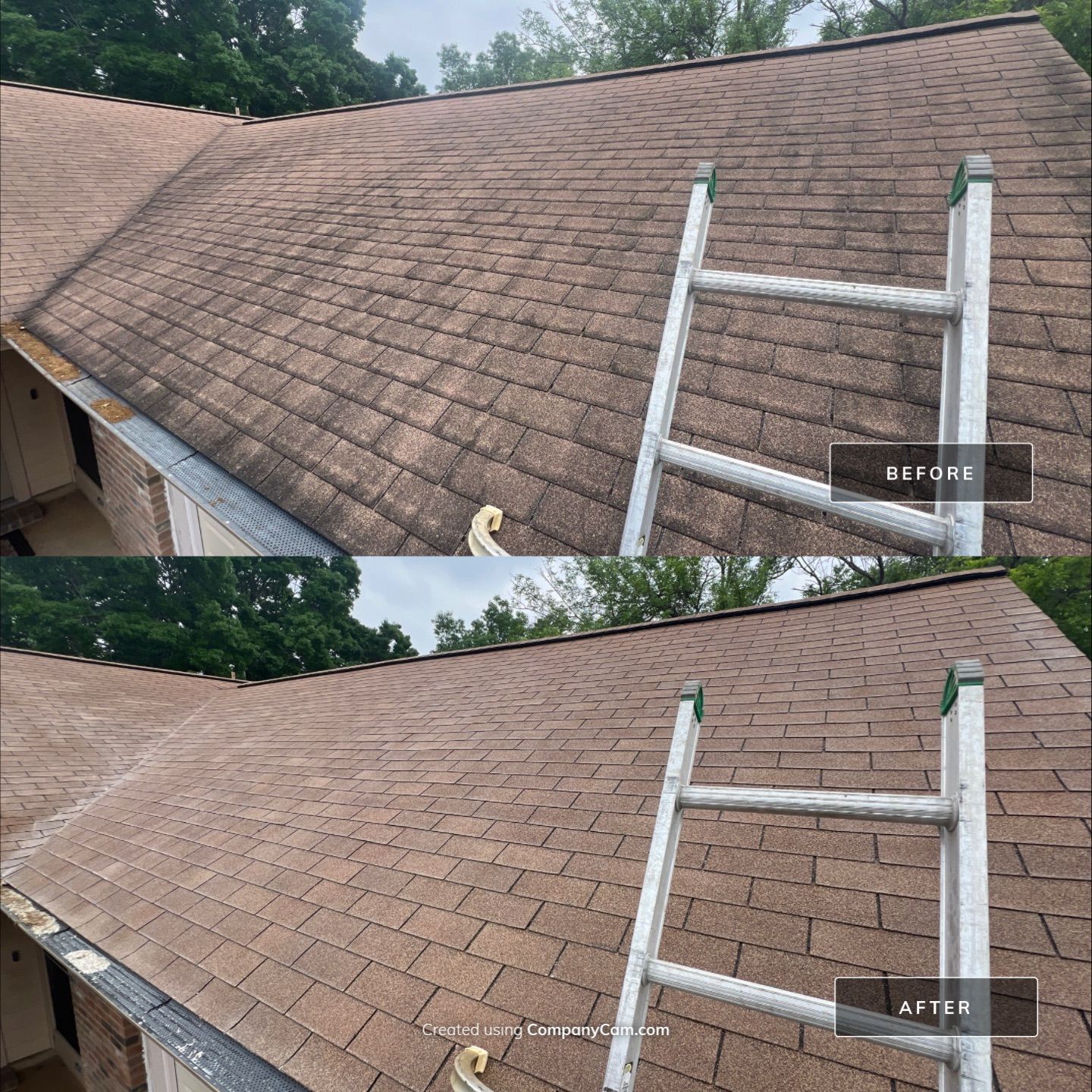 Shingle Roof Wash Project in San Antonio by Bright Choice