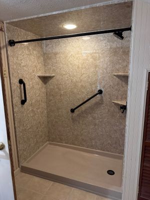Tub to Shower Conversion: Sandalwood