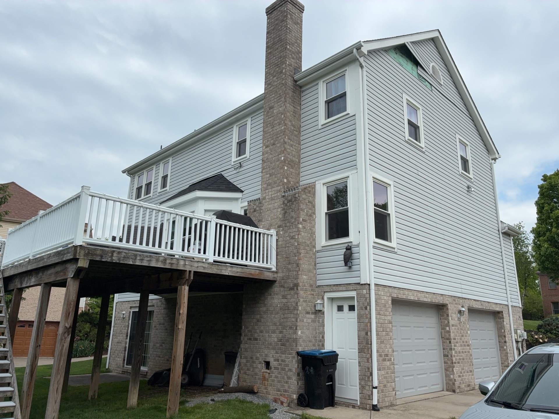 Full House Siding Renovation with English Wedgewood Vinyl Siding in Sewickley by Ideal Siding Pittsburgh