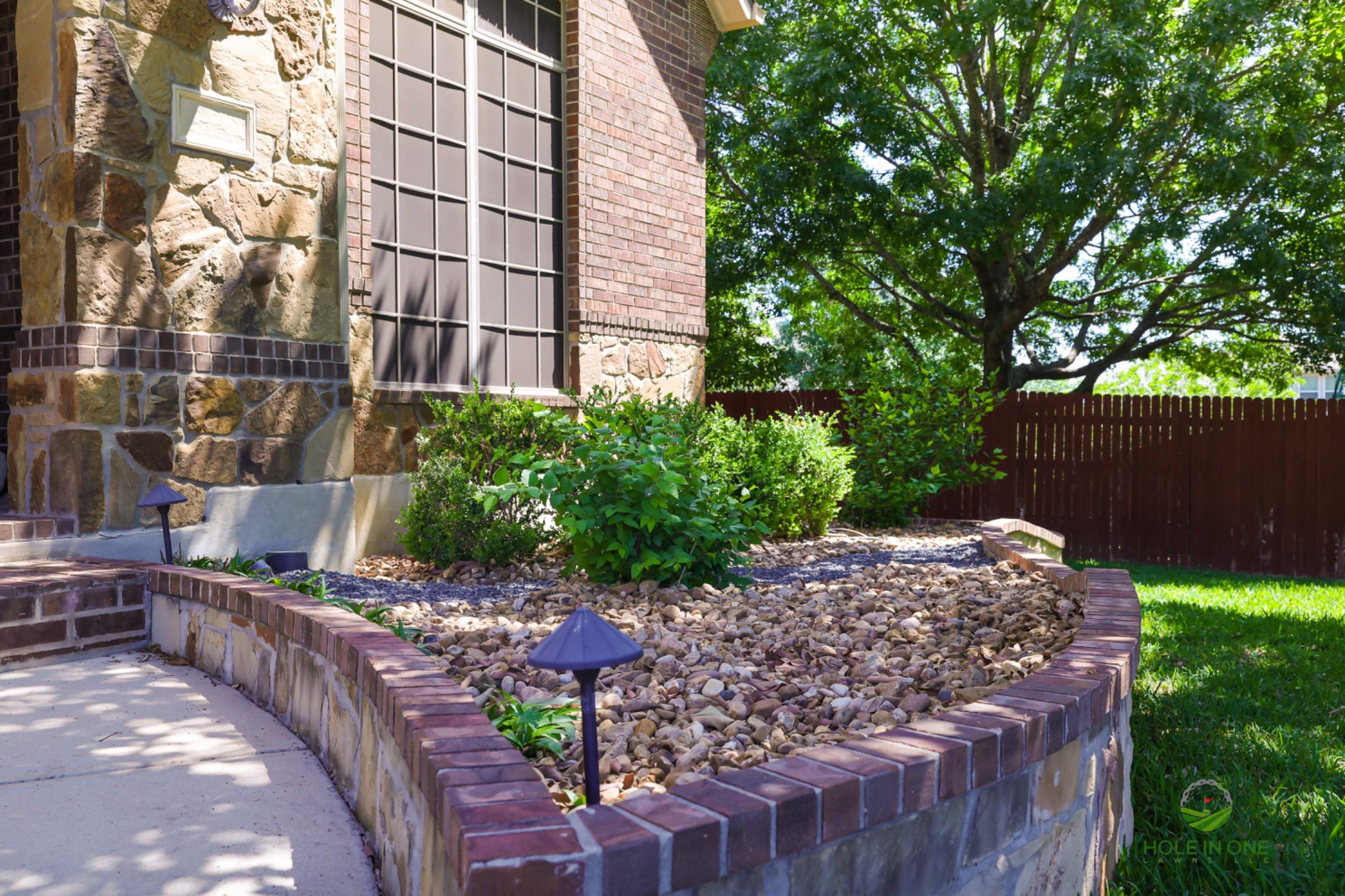 Belgard Paver Walkway, Rock Beds & Wax Myrtles | Far West Side, San Antonio TX by Hole In One Lawns, LLC