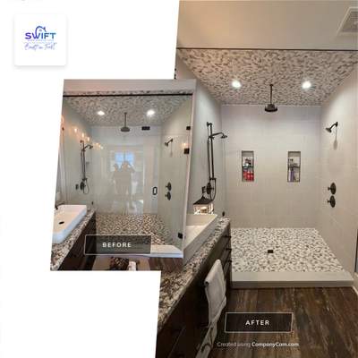 Master Bathroom Remodel With Subway Tile and Rainfall Shower in Kennesaw