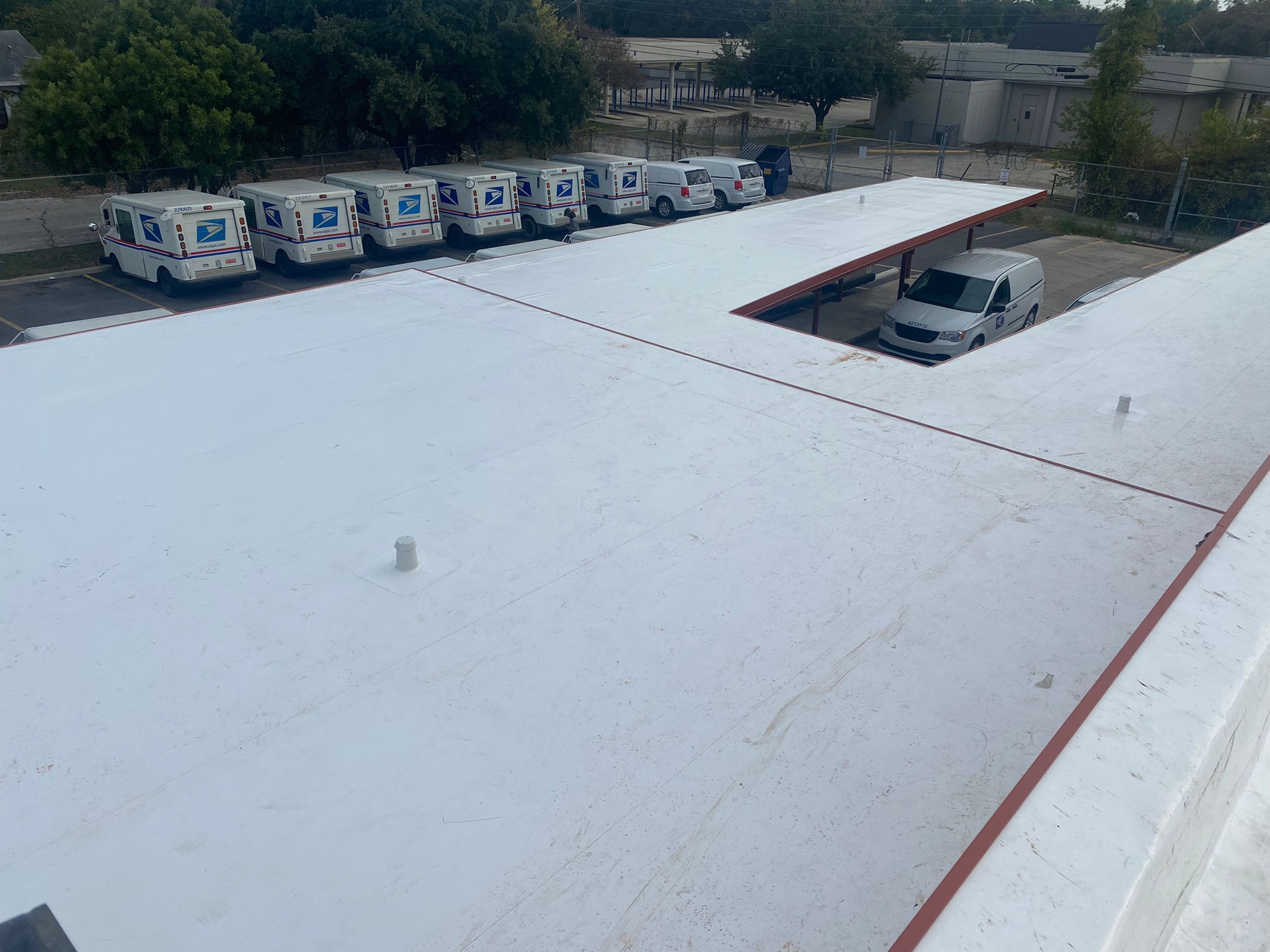 San Antonio Post Office Recover with a 20 year NDL warranty by Grell Roofing, LLC