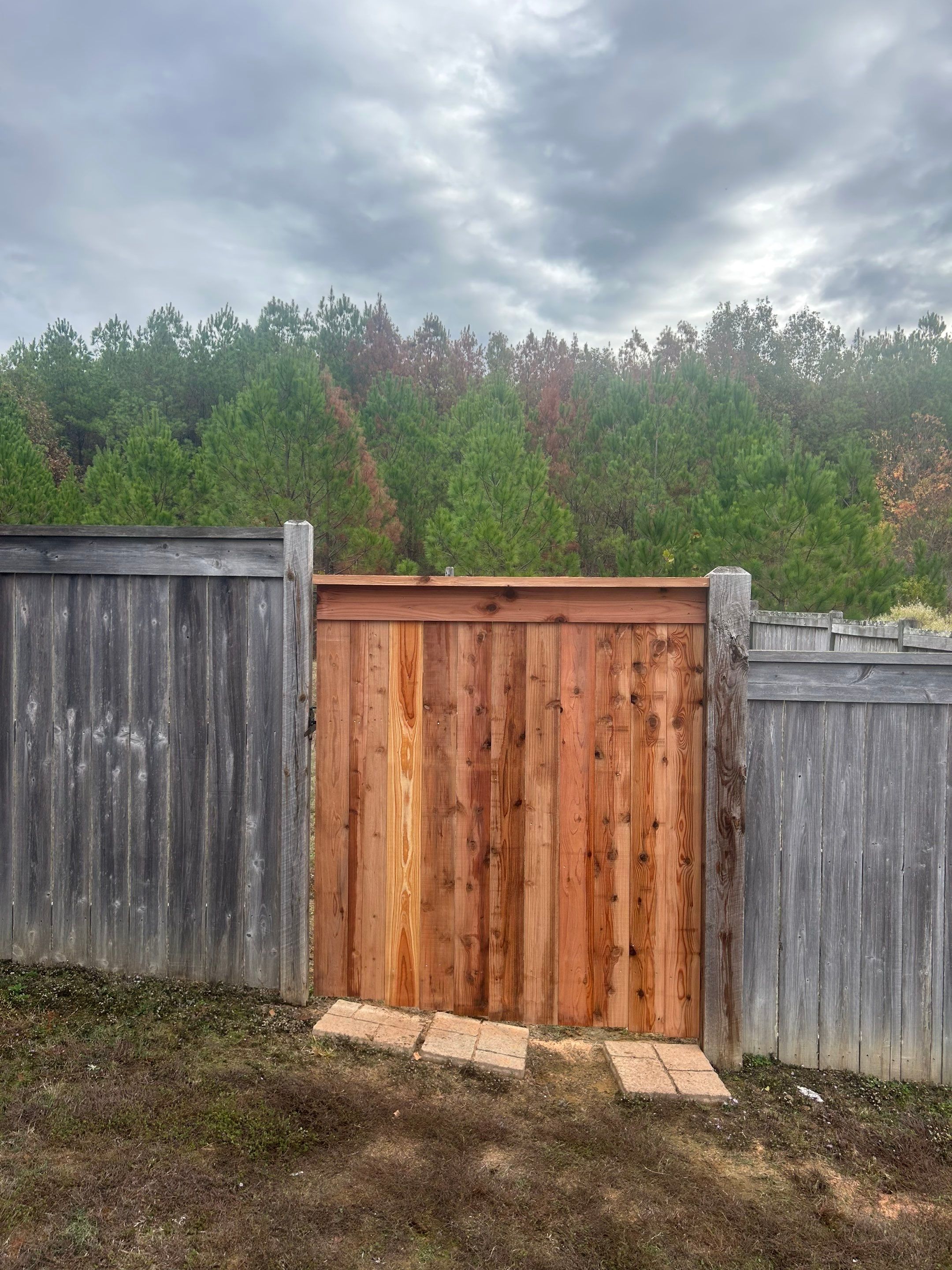 6ft Good Neighbor Fence Gate Repair using Cedar by Roberson Construction LLC