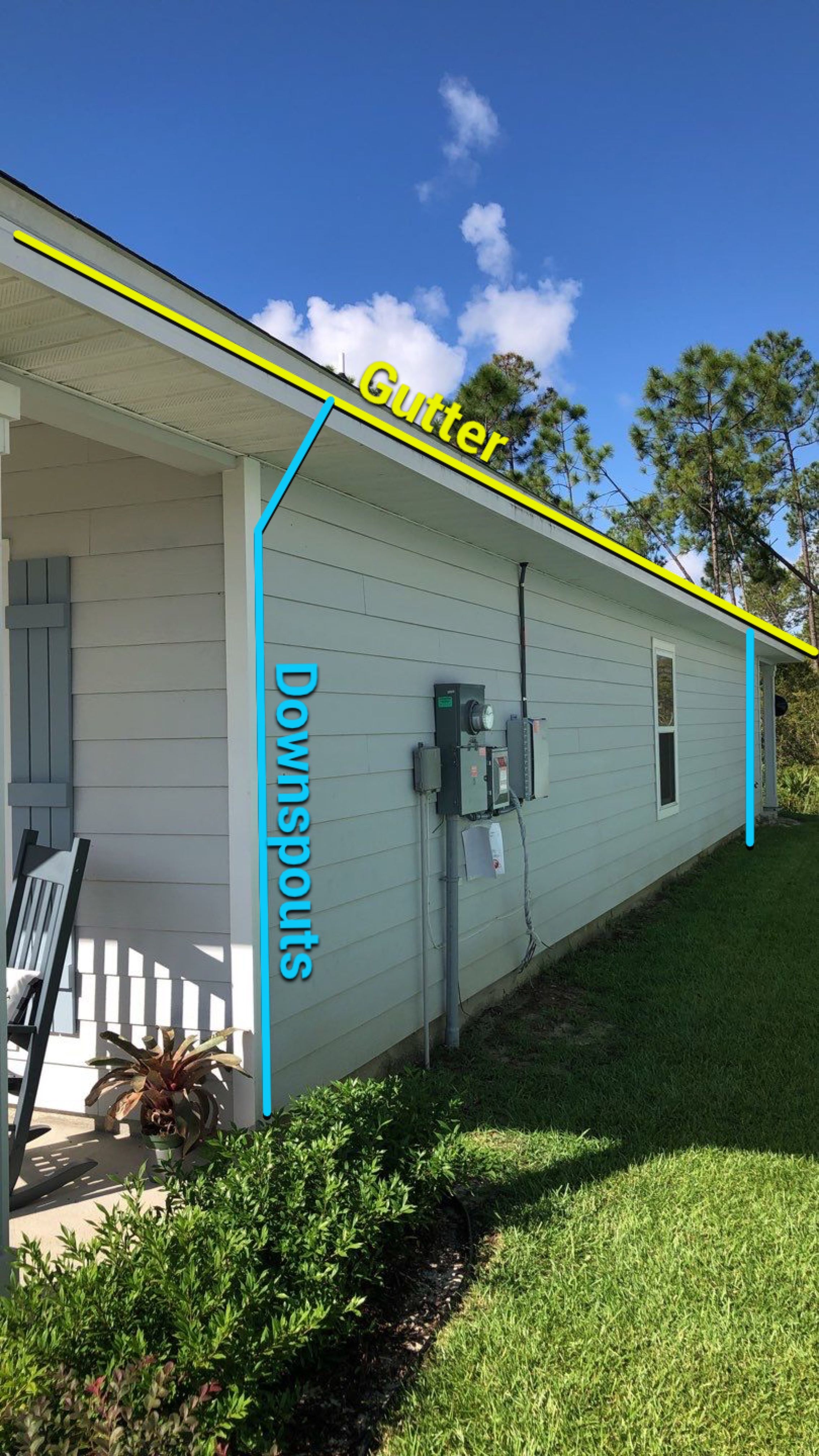 Seamless Gutter Installation using White by Gutter Professors