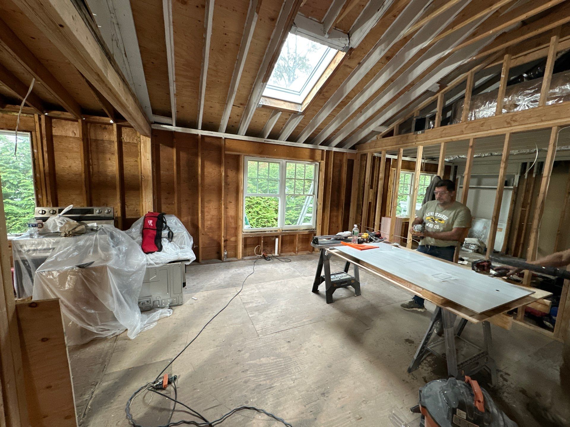 Cabinet Installation using white shaker  by Antrax Corp