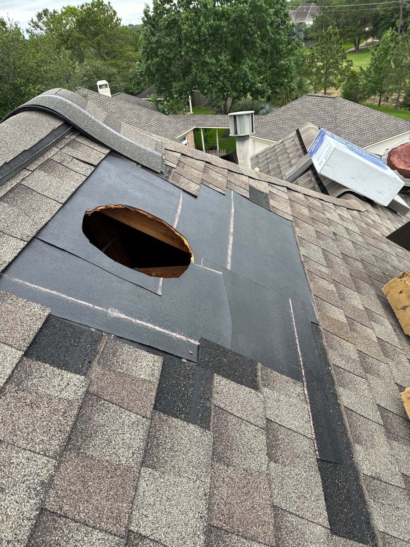 Hail Damage using Owen's Corning Duration (Lifetime) Shingles by Roof Repair Company