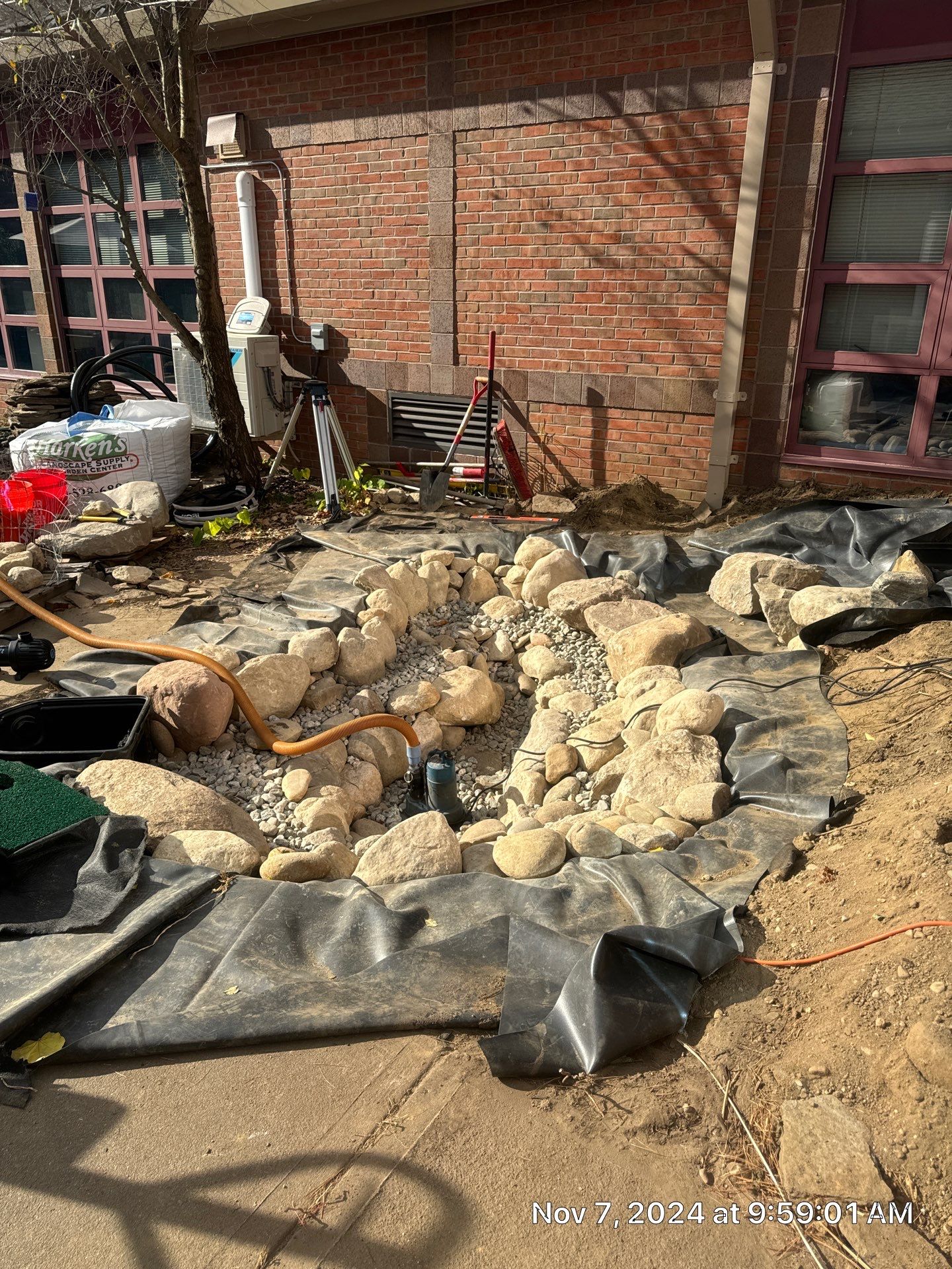 Deerfield Elementary School Koi Pond Build by Wicked Water Gardens