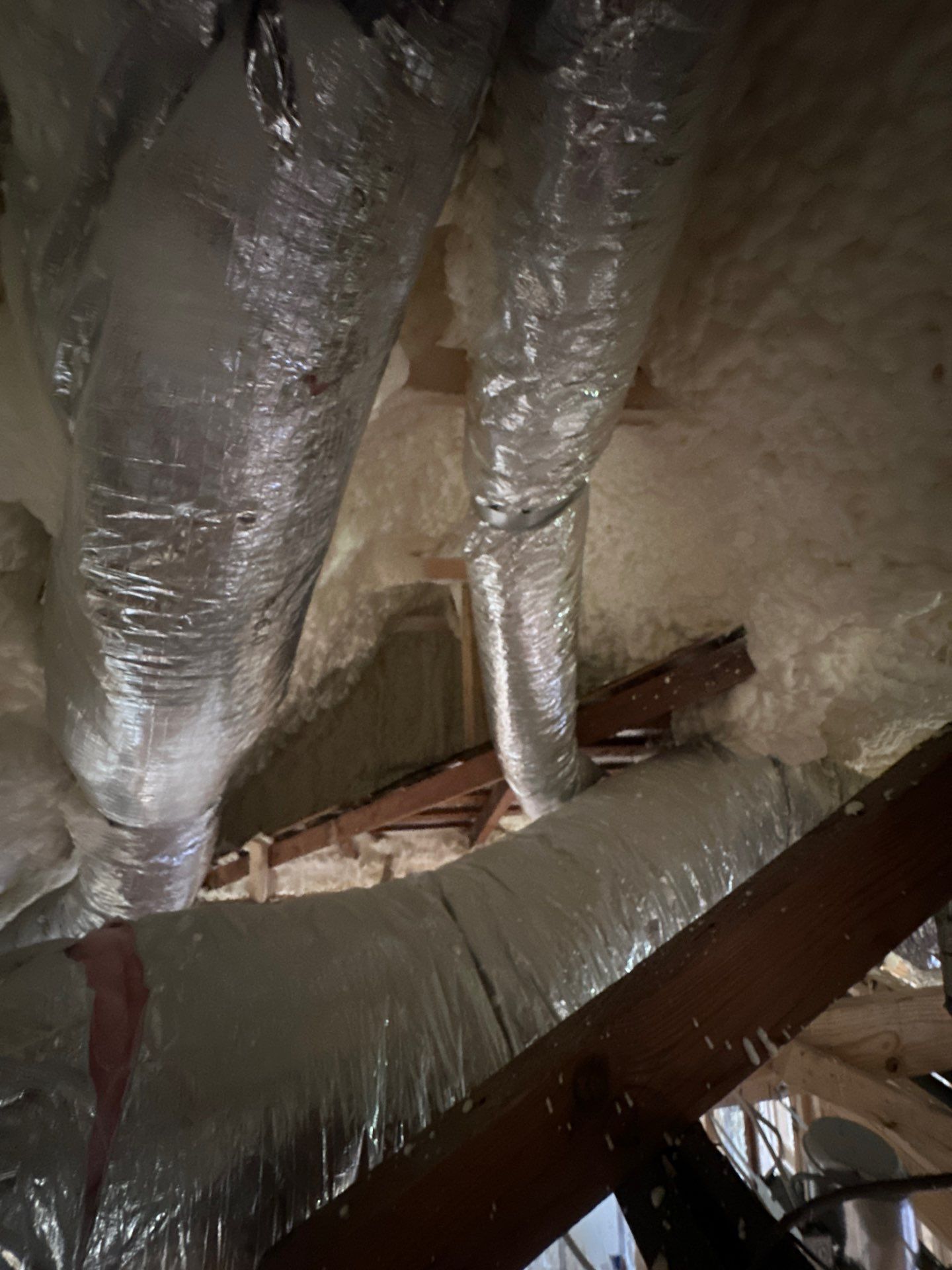 Full encapsulation with open cell spray foam on this custom home in Dallas by Apex Insulation Solutions