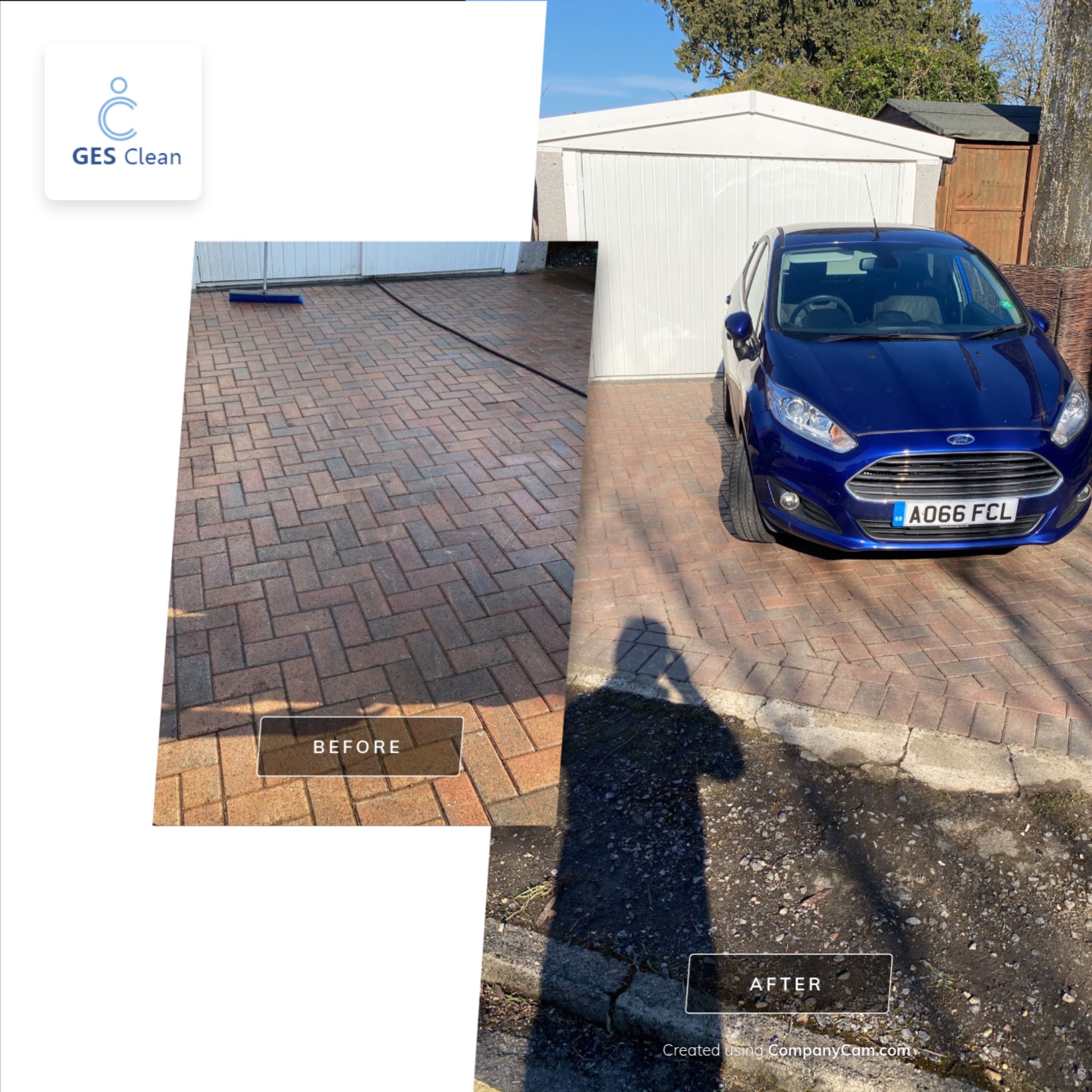 Driveway And Patio Clean using honda 21 ltr/min by Ges Exterior Cleaning ltd