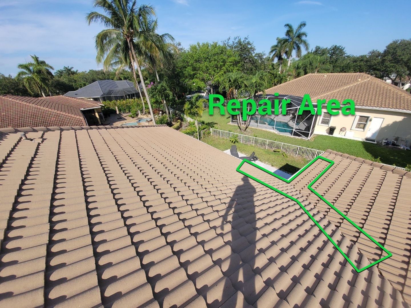 Concrete Tile Roof Leak Repair and Wood Decking Replacement in Parkland by Aastro Roofing