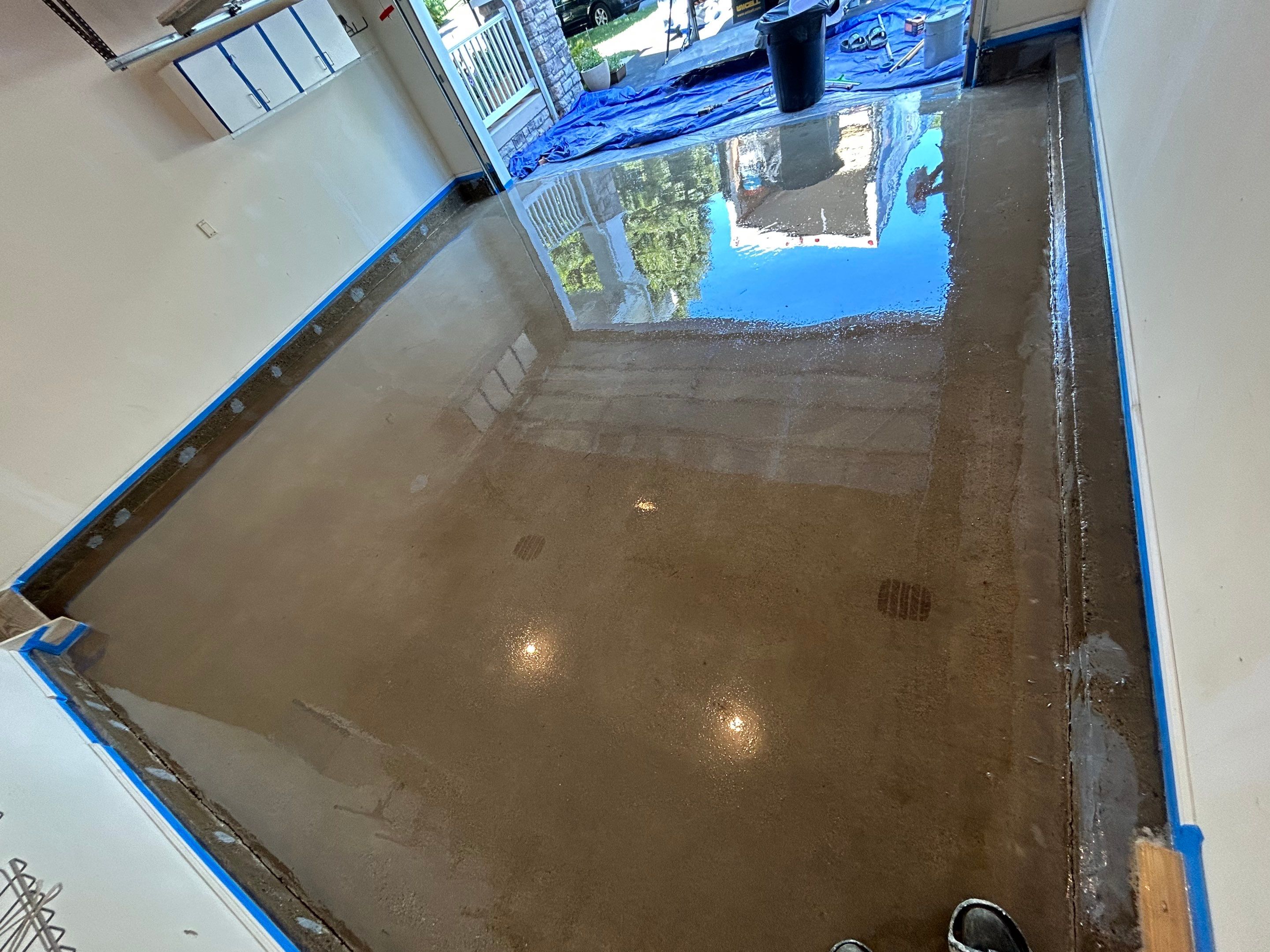 Concrete Floor Coating Using Gravel Color by DiGiorgi Roofing and Siding Inc