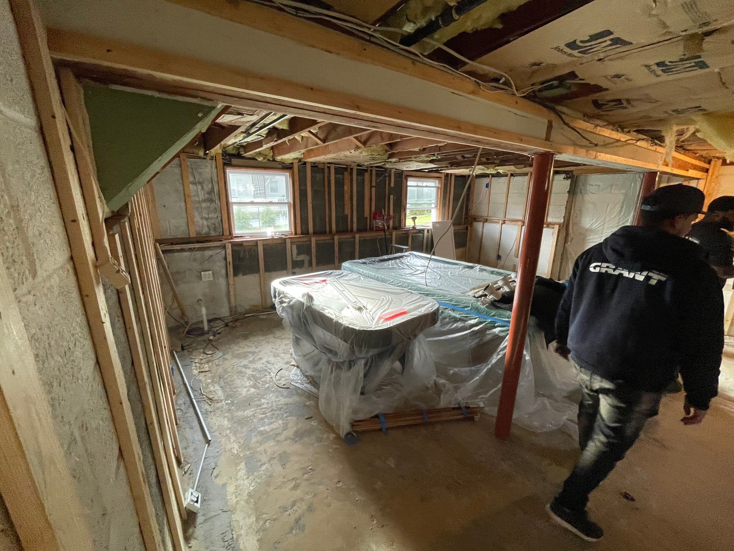 Basement Remodel using Wood by Home Concepts Construction